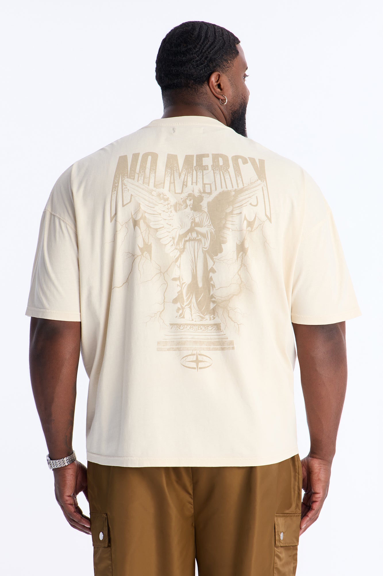 No Mercy Angelic Oversized Short Sleeve Tee - Cream