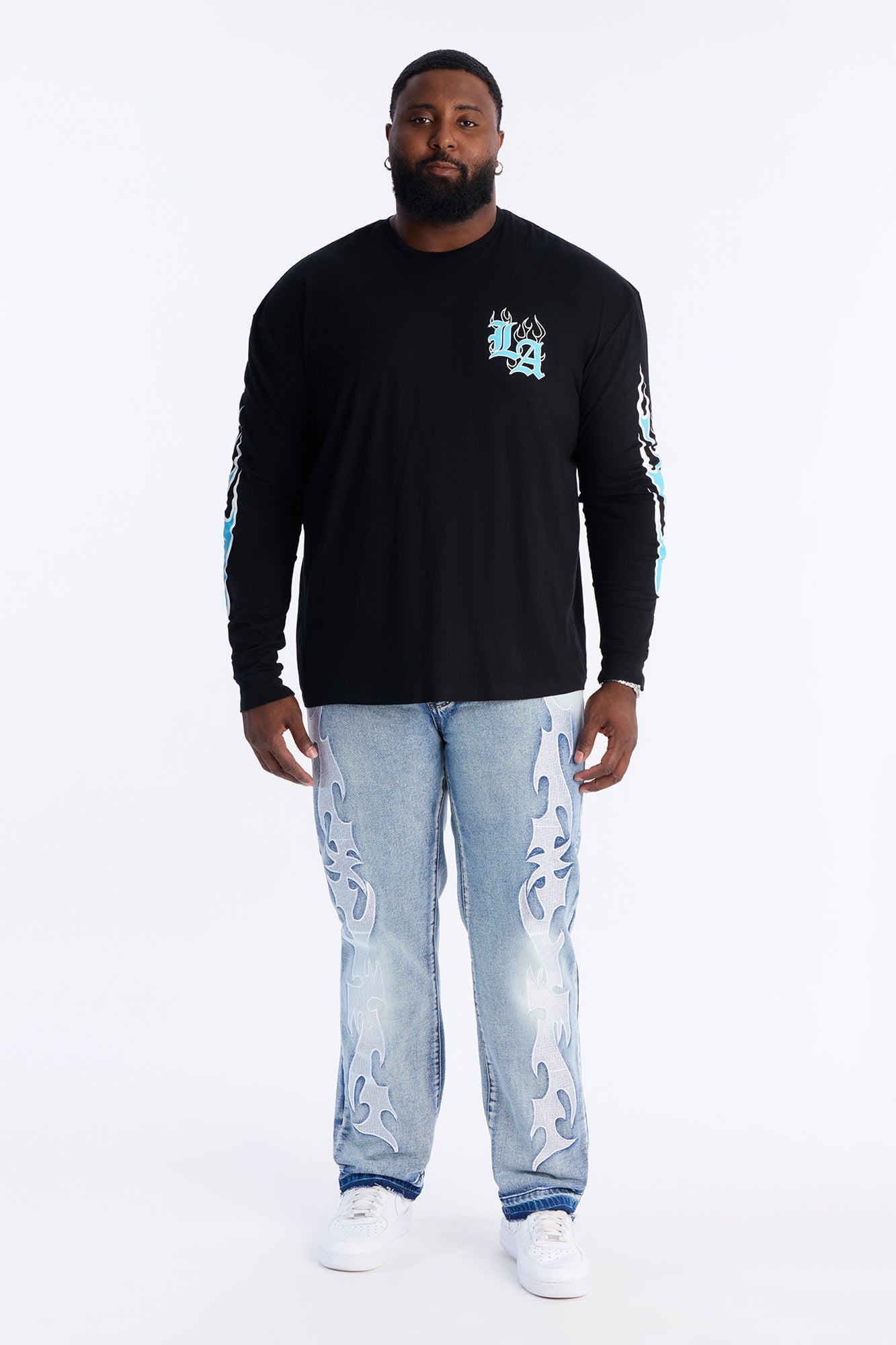 LA Boxy Long Sleeve Tee - Black