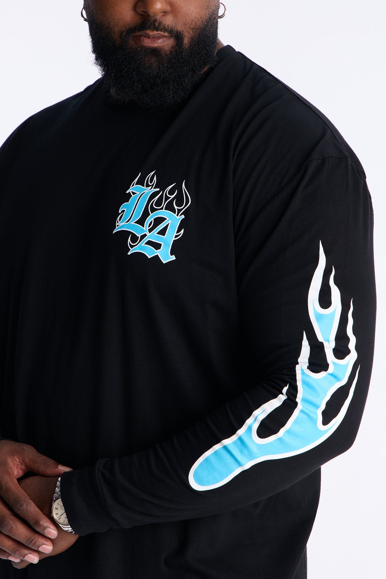 LA Boxy Long Sleeve Tee - Black