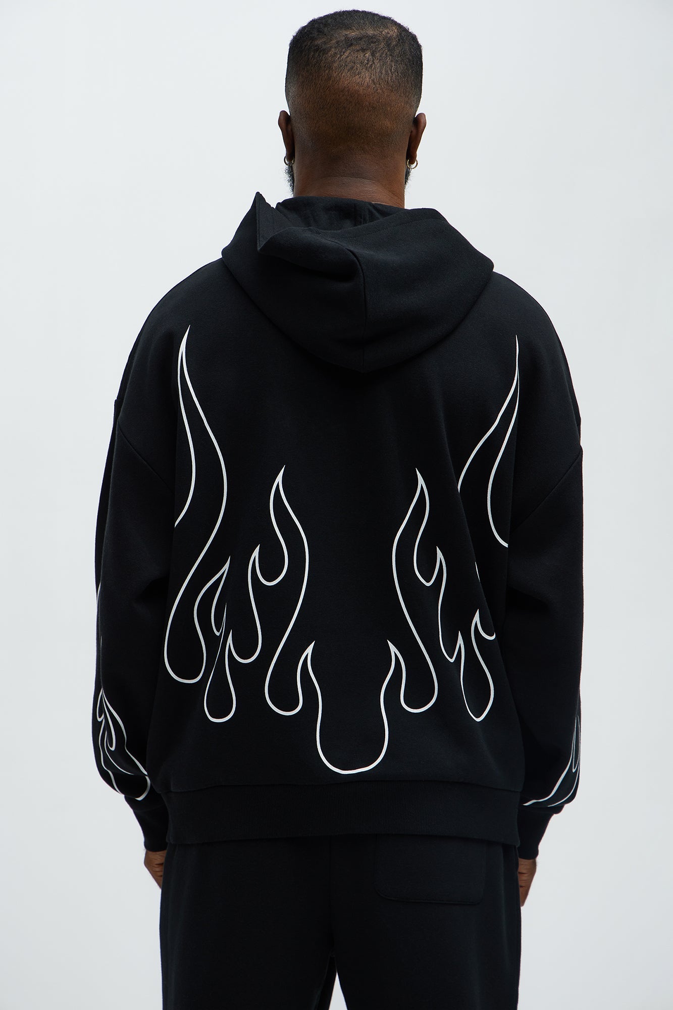Tyson Chase Flame Oversized Hoodie - Black/combo