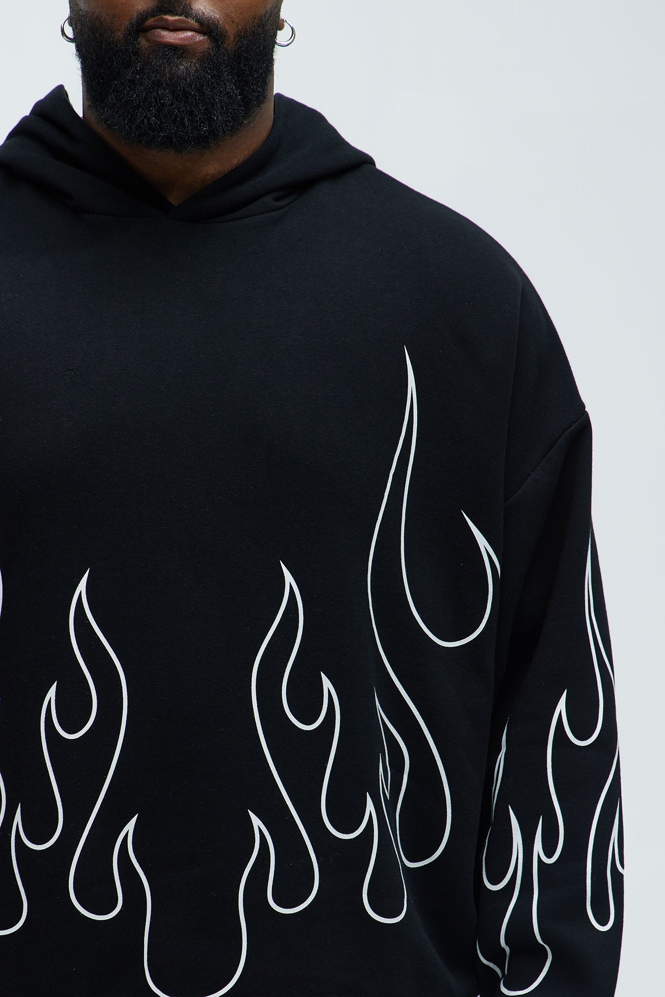 Tyson Chase Flame Oversized Hoodie - Black/combo