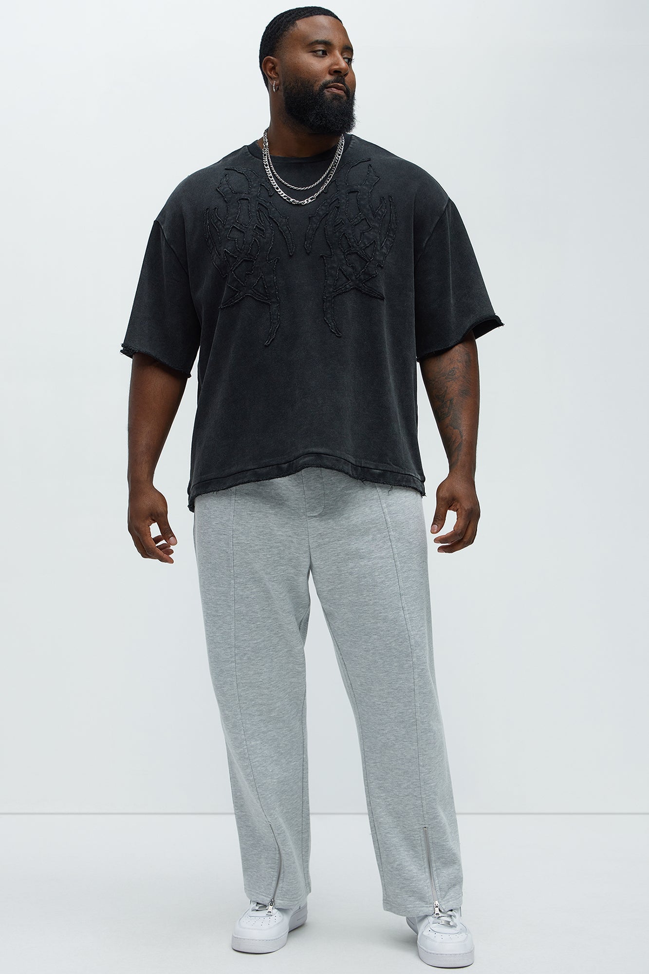 Tyson Rave Patched Heavy Wash Relaxed Tee - Black Wash
