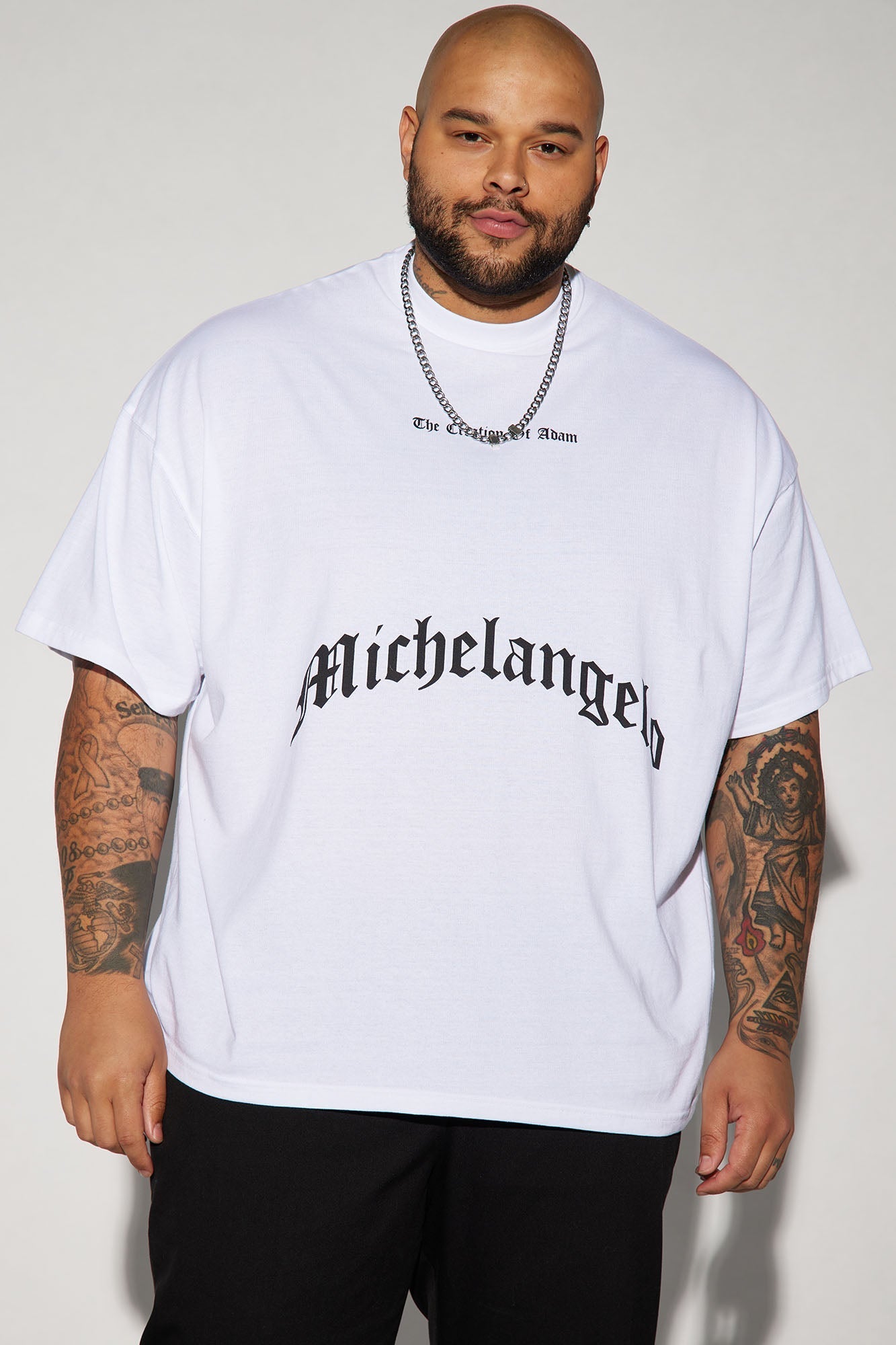 Creation Of Michelangelo Oversized Short Sleeve Tee - White