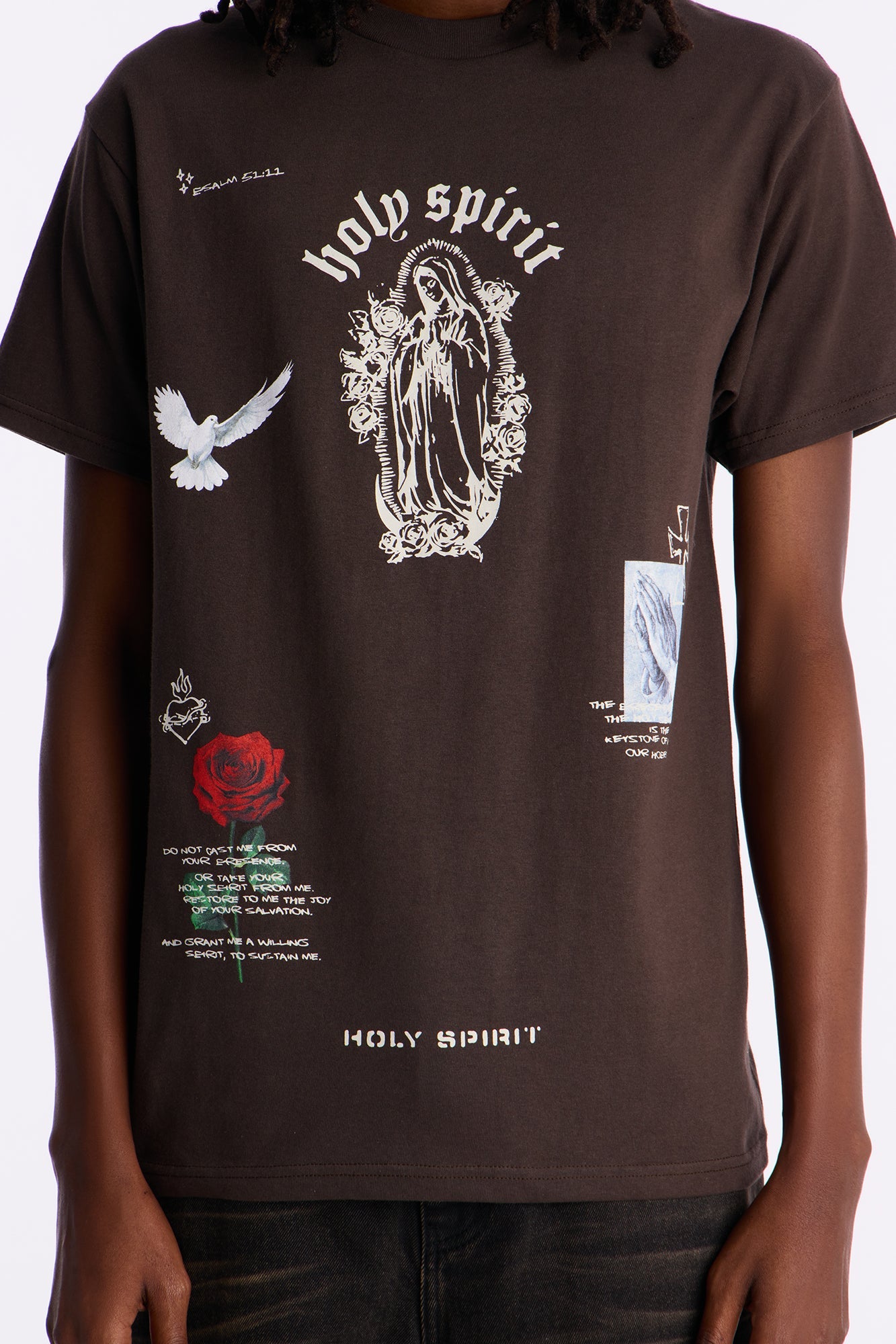 Holy Spirit Protect Me Short Sleeve Tee - Chocolate