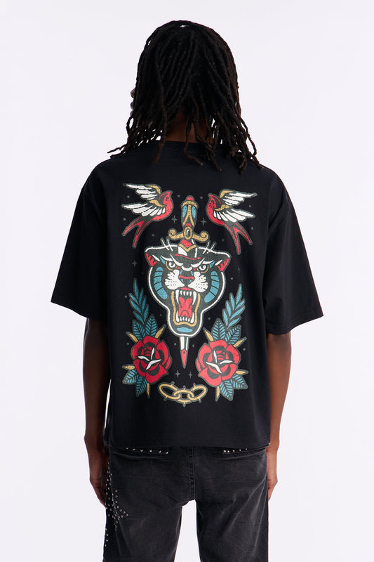 Freedom Flyer Boxy Short Sleeve Tee - Black