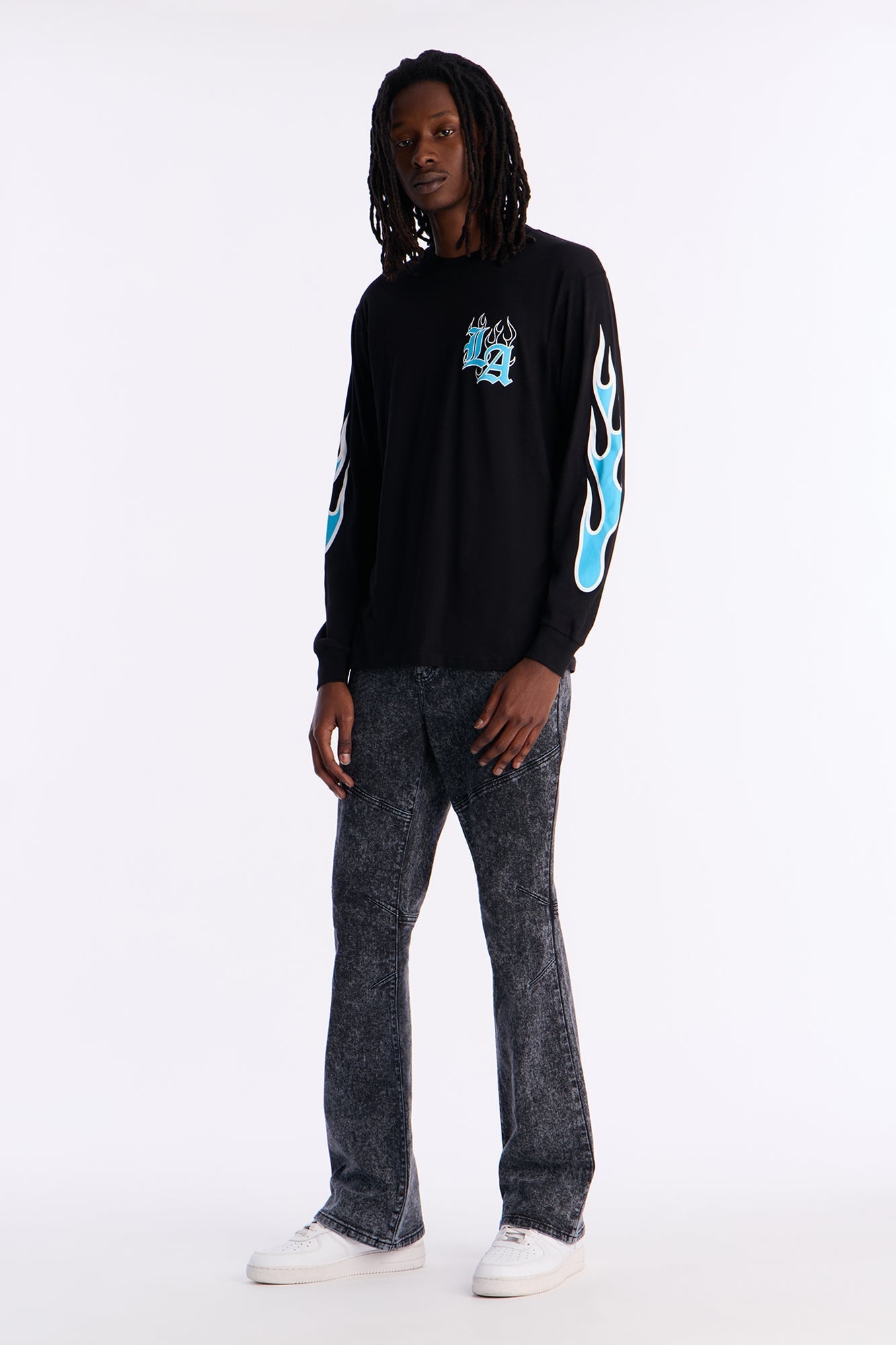 LA Boxy Long Sleeve Tee - Black