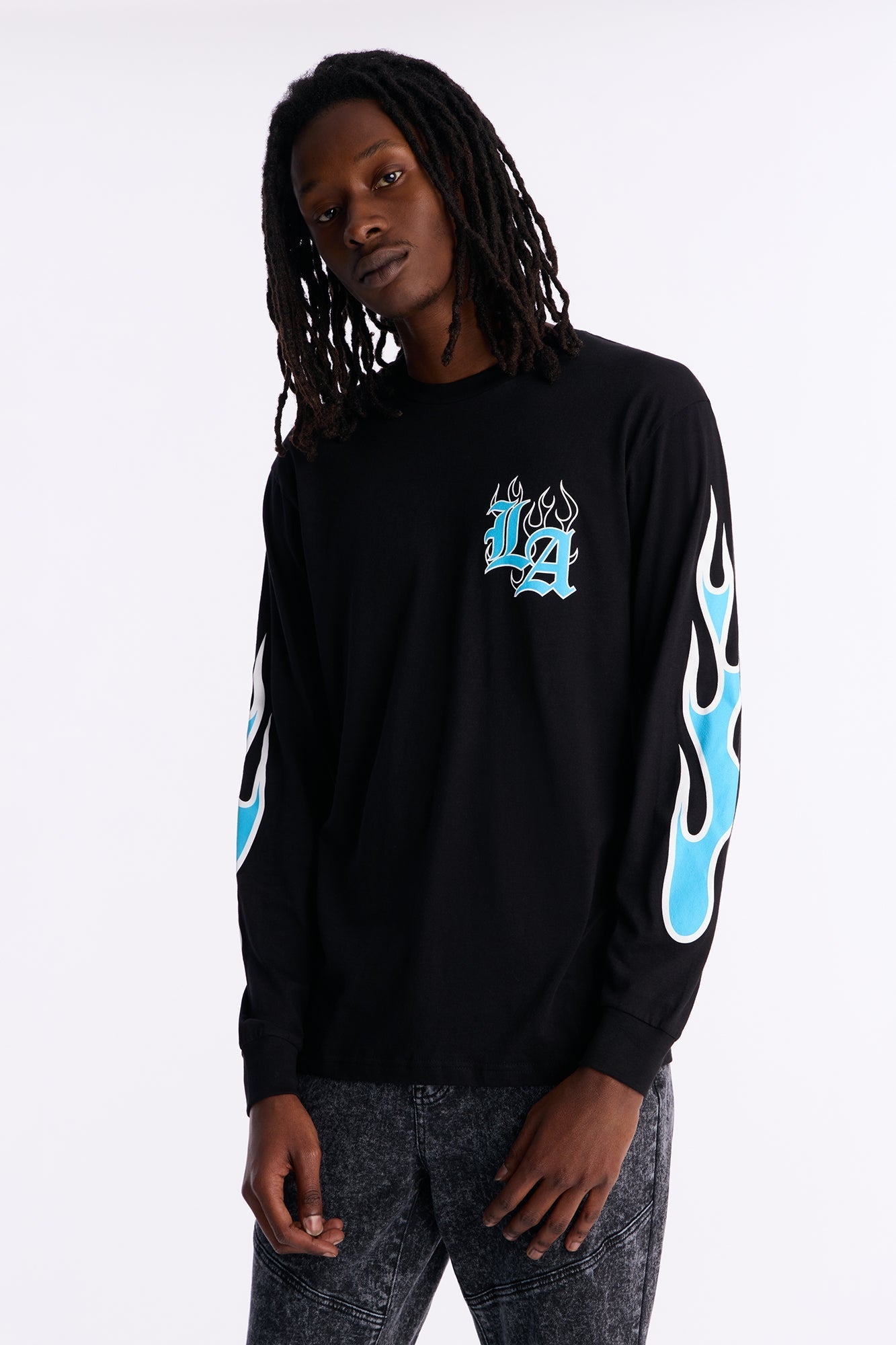 LA Boxy Long Sleeve Tee - Black
