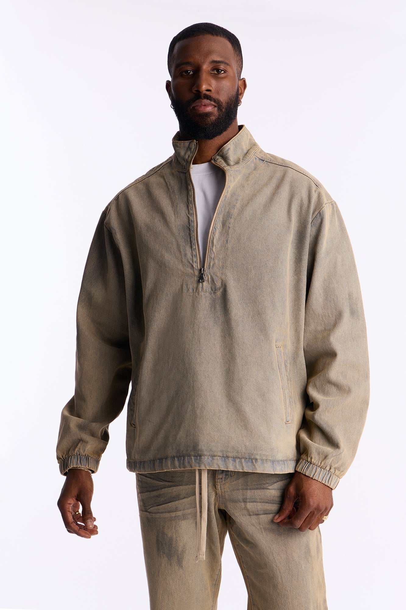 Dune Denim Anorak Jacket - Brown