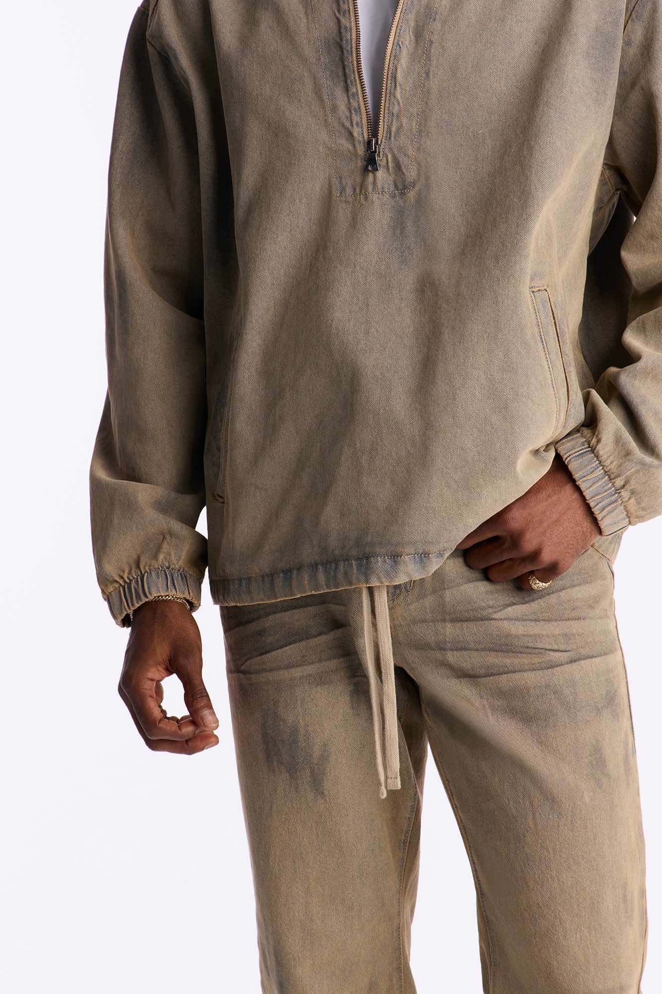 Dune Denim Anorak Jacket - Brown