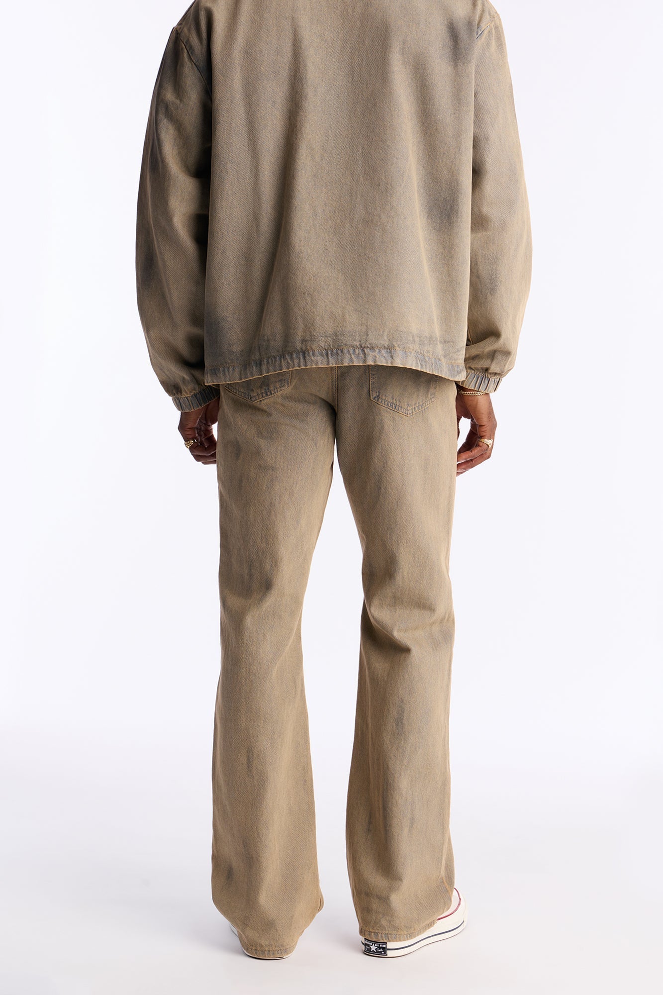 Stacked Slim Flare Dune Jean - Brown