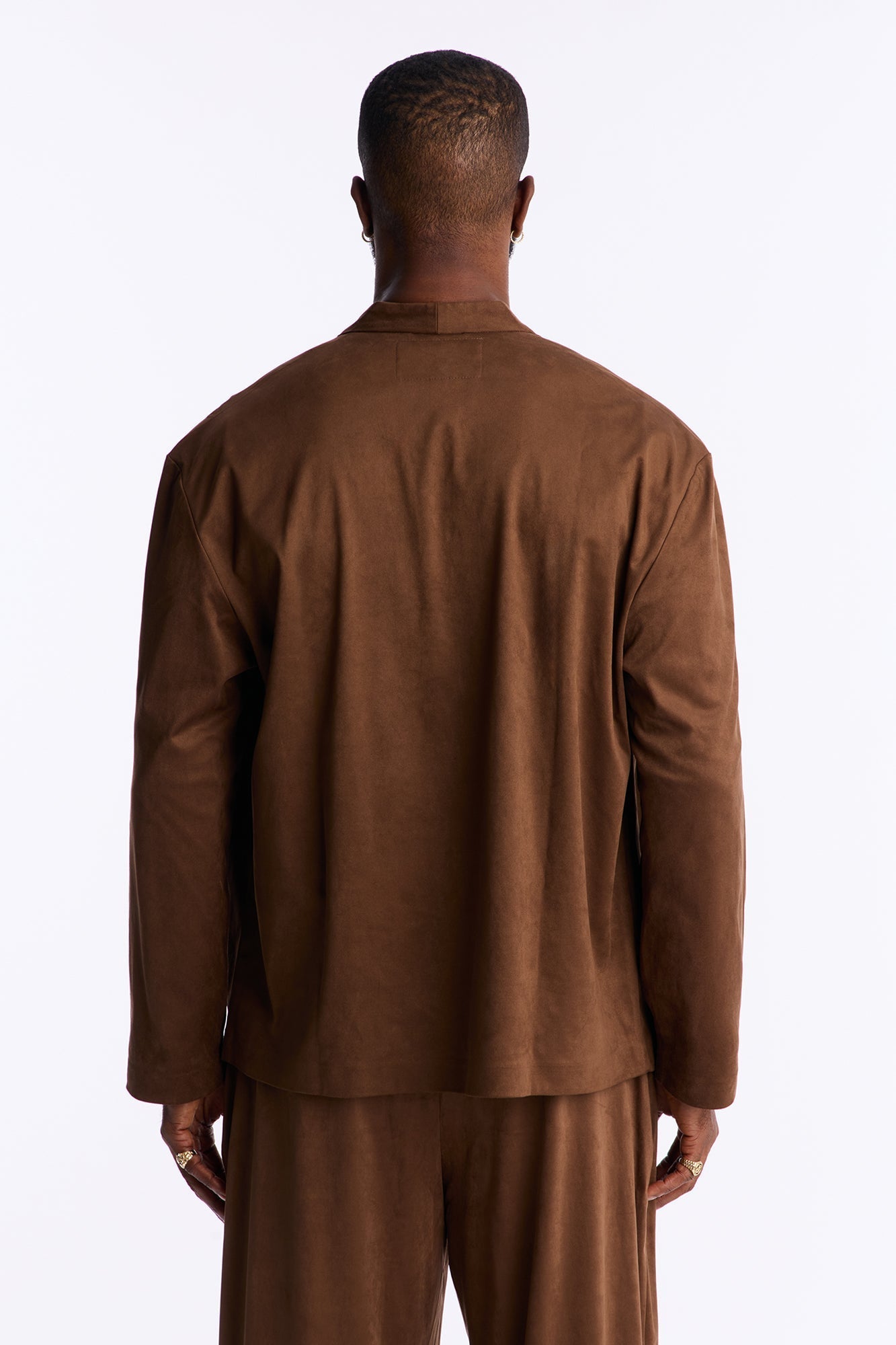 Relaxed New Money Suede Unlined Blazer - Brown