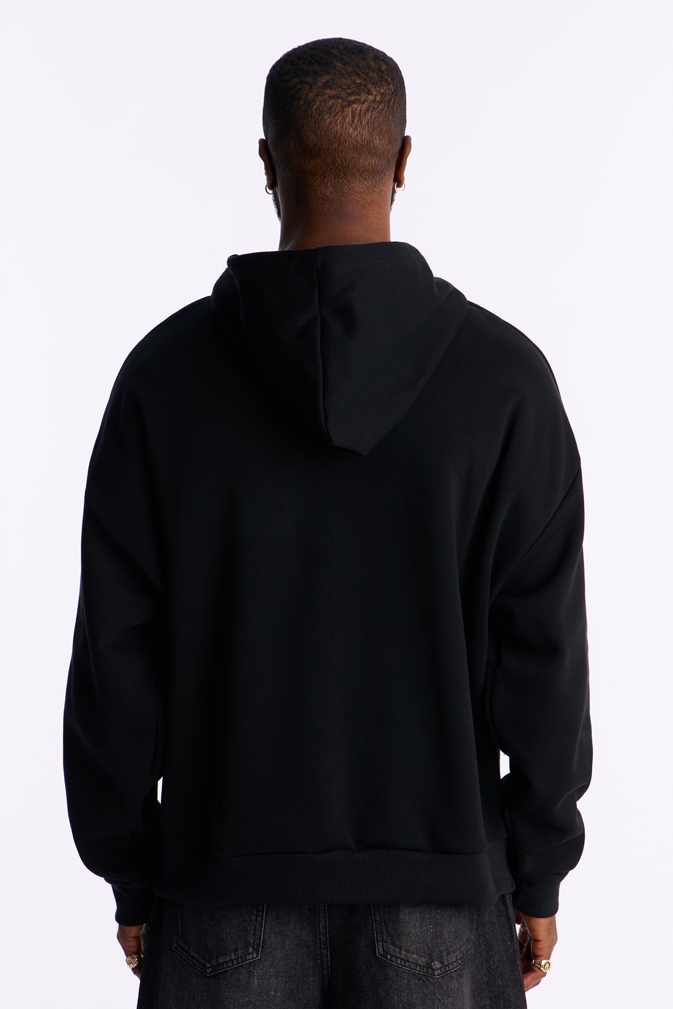 Always And Forever Rhinestone Oversized Hoodie - Black