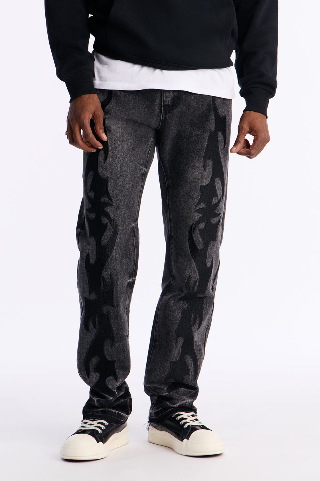 Stacked Slim Flare Blaze Cut Jean - Black Wash