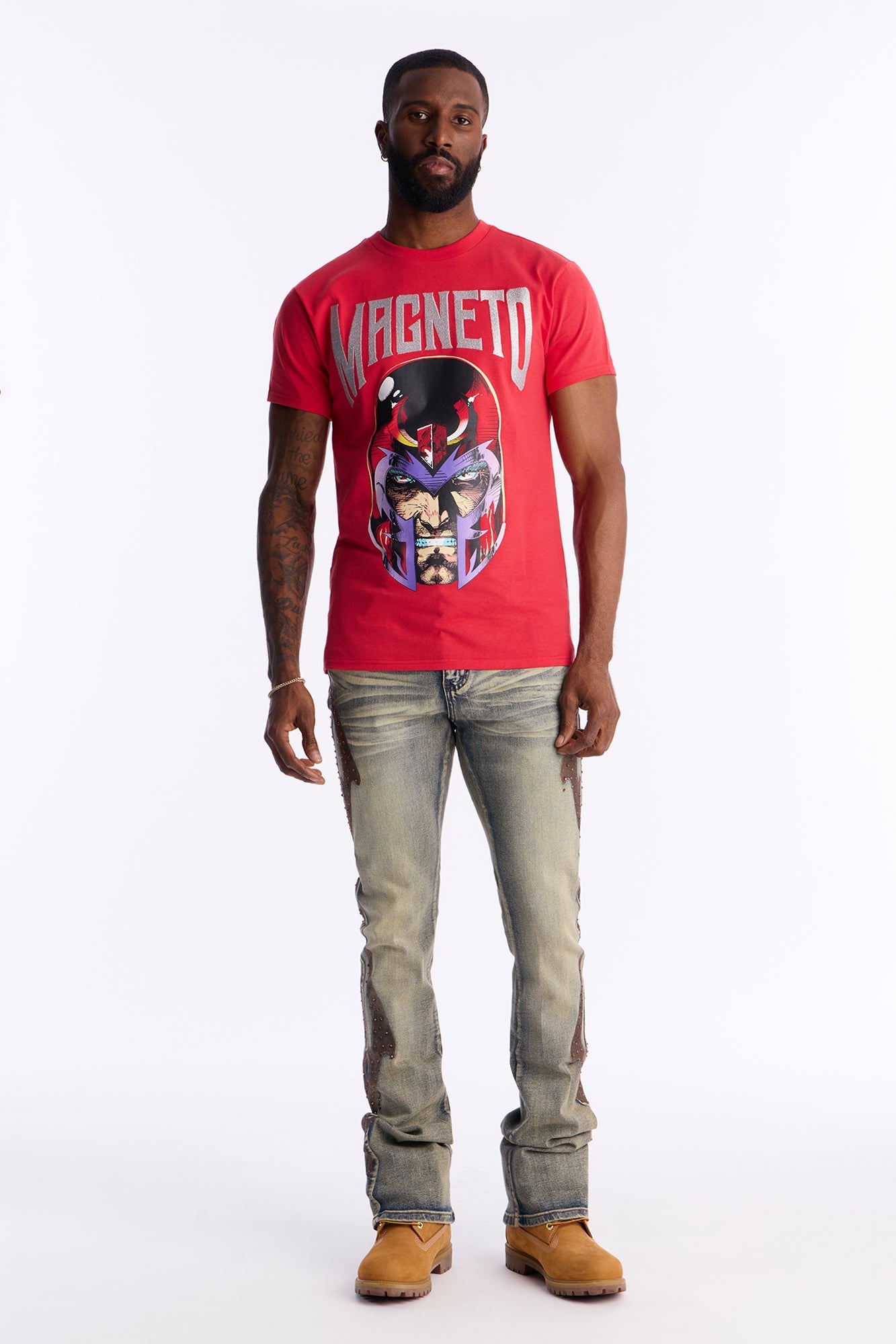 Magento Embroidered Short Sleeve Tee - Red
