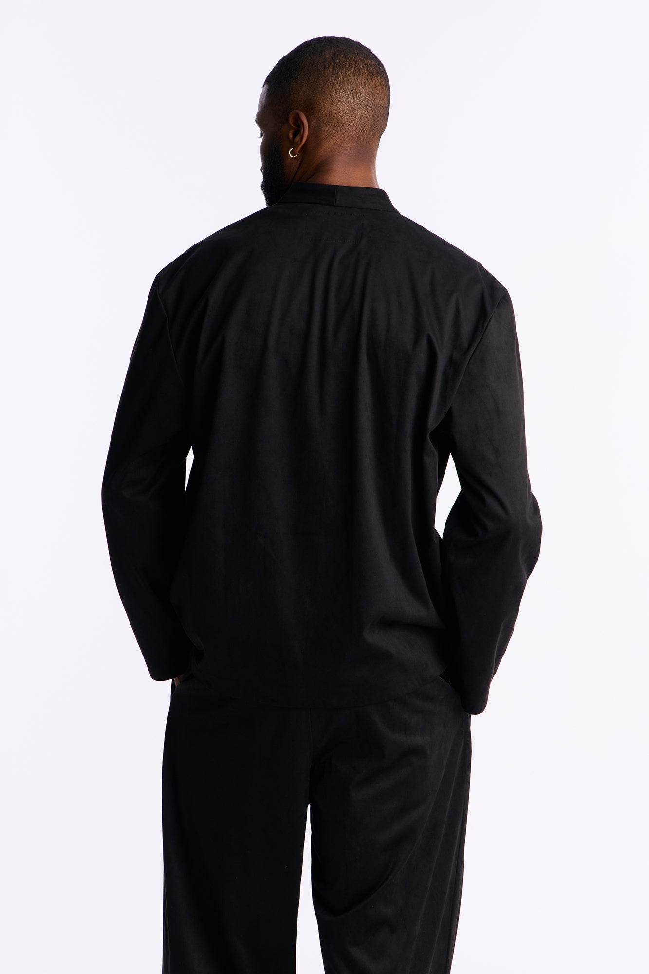 Relaxed New Money Suede Unlined Blazer - Black