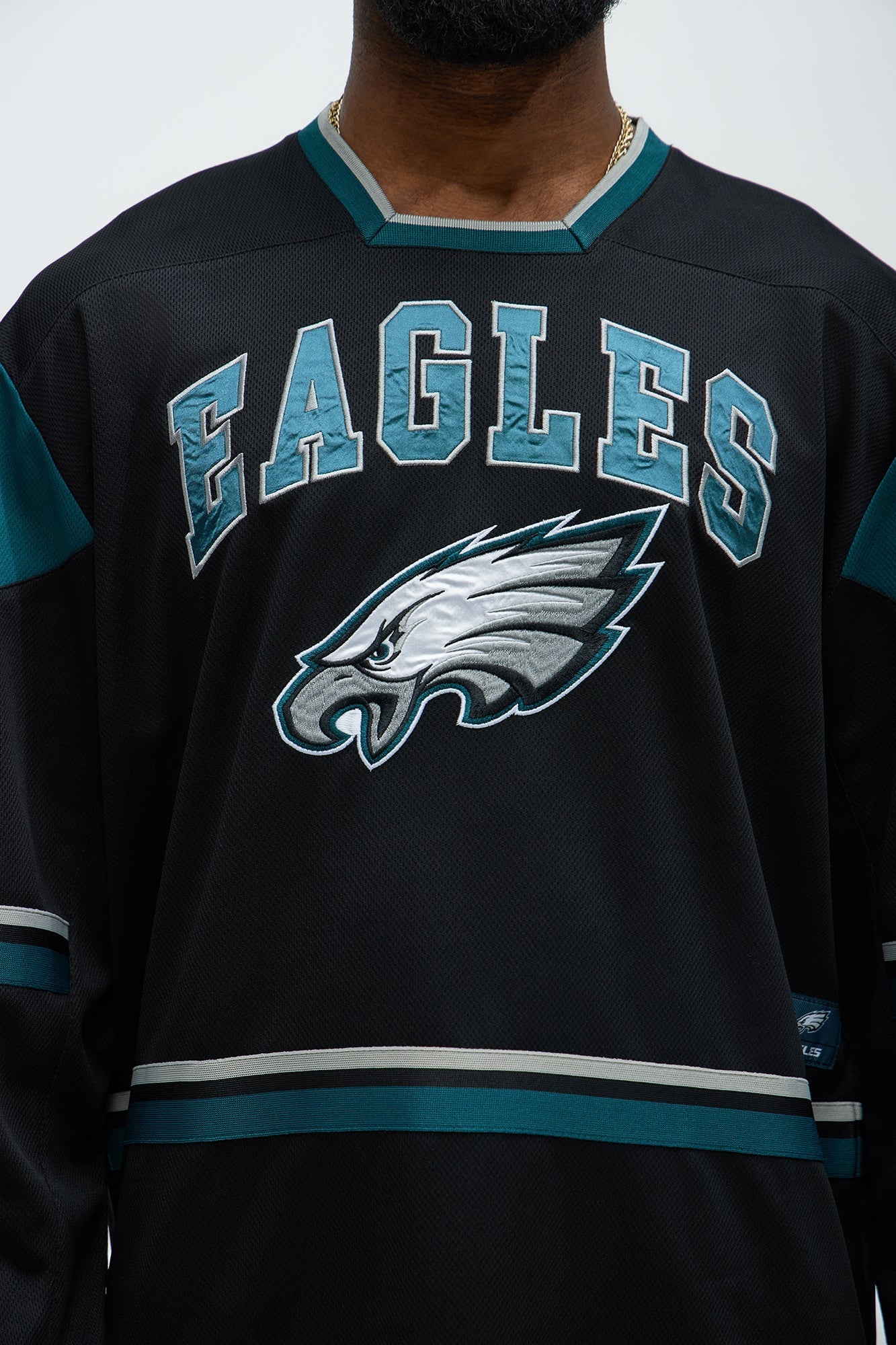 Eagles Hat Trick Hockey Top - Black/Green