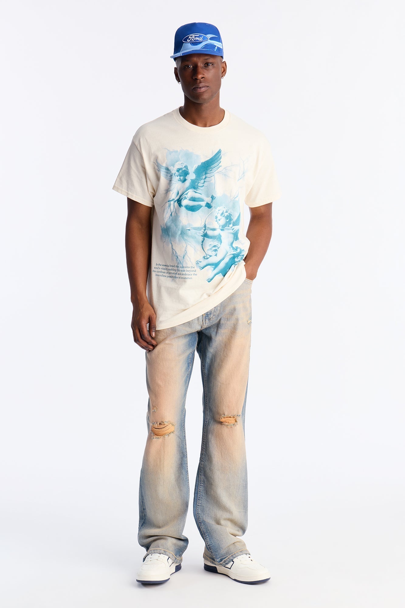 Angelic Archers Oversized Short Sleeve Tee - Cream