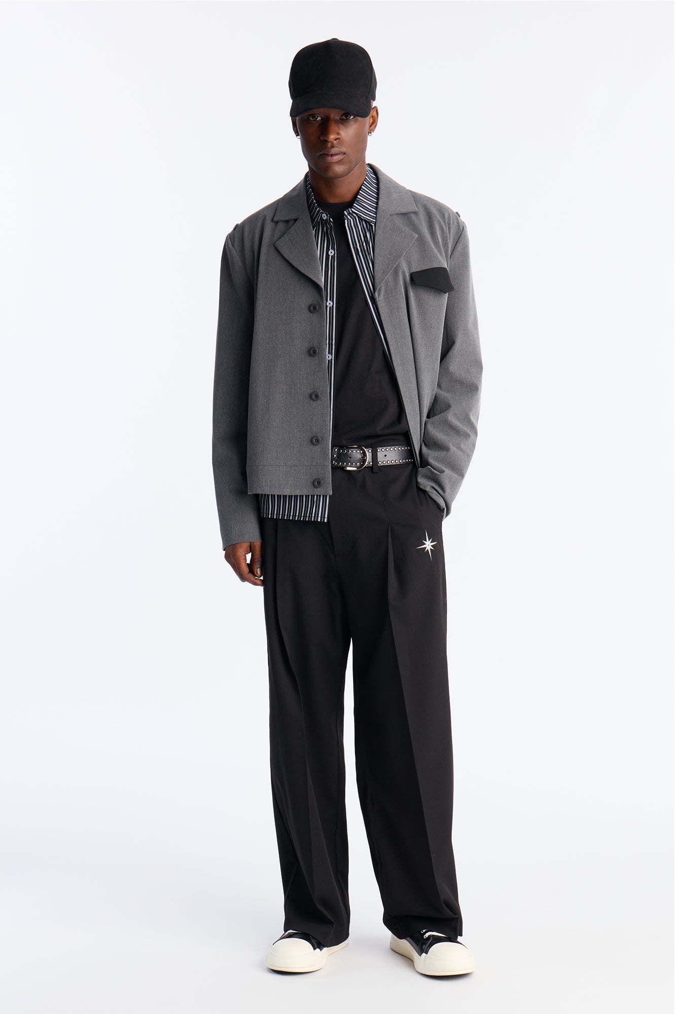 Merged Worlds Detailed Jacket - Charcoal