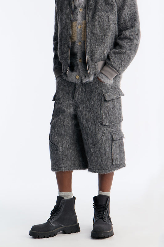 Baggy Warm Breeze Textured Short - Grey