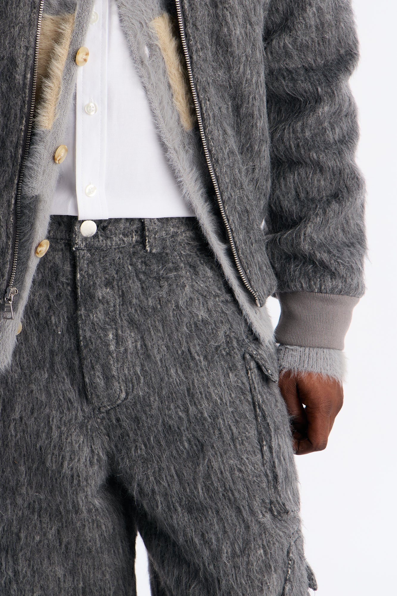 Baggy Warm Breeze Textured Short - Grey