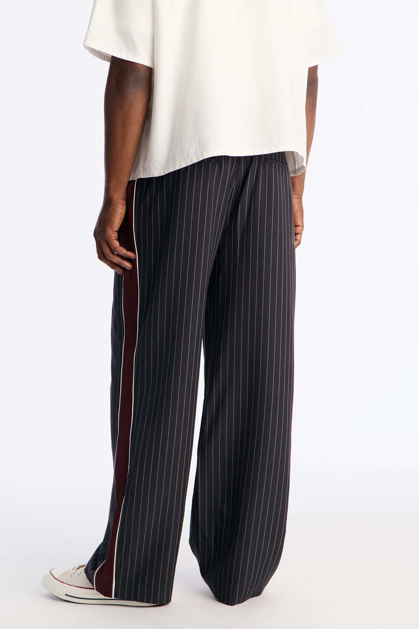 Baggy Elevated Side Stripe Trouser - Black