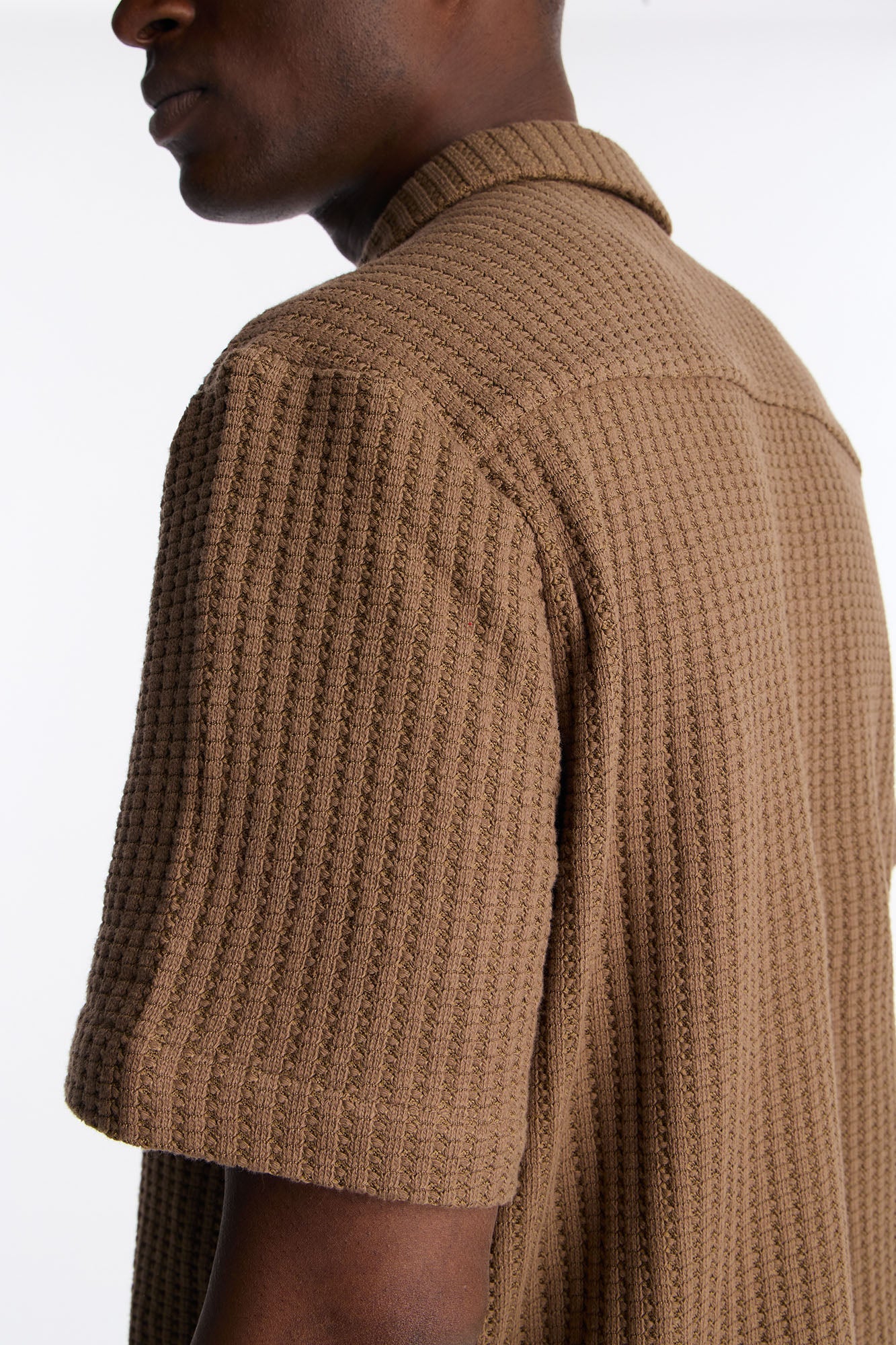 London Fog Textured Button Up Shirt - Brown