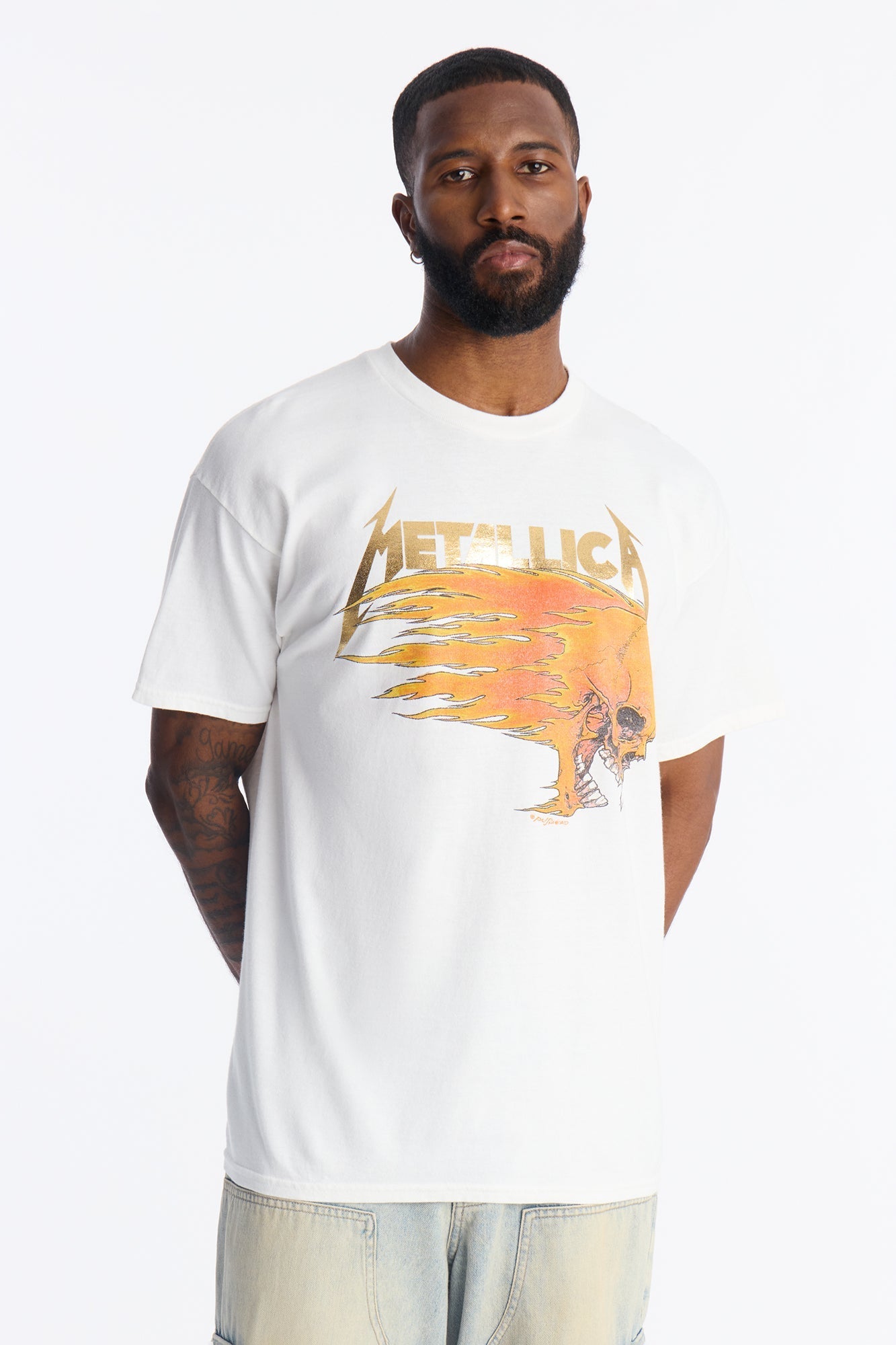 Metallica Summer Of '94 Foil Print Short Sleeve Tee - White