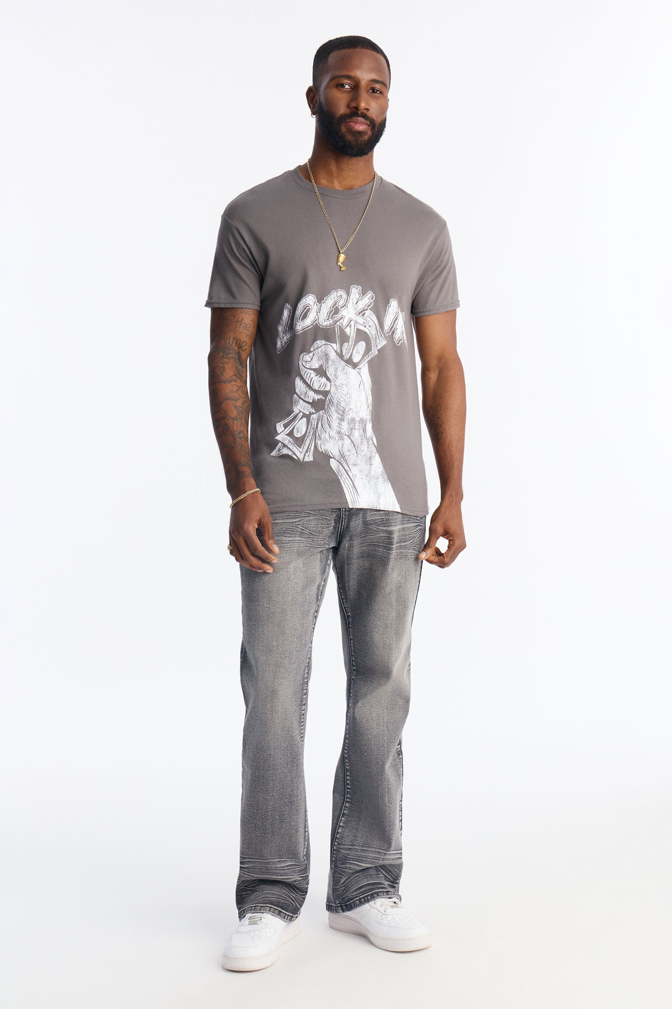 Lock In Grind Short Sleeve Tee - Grey