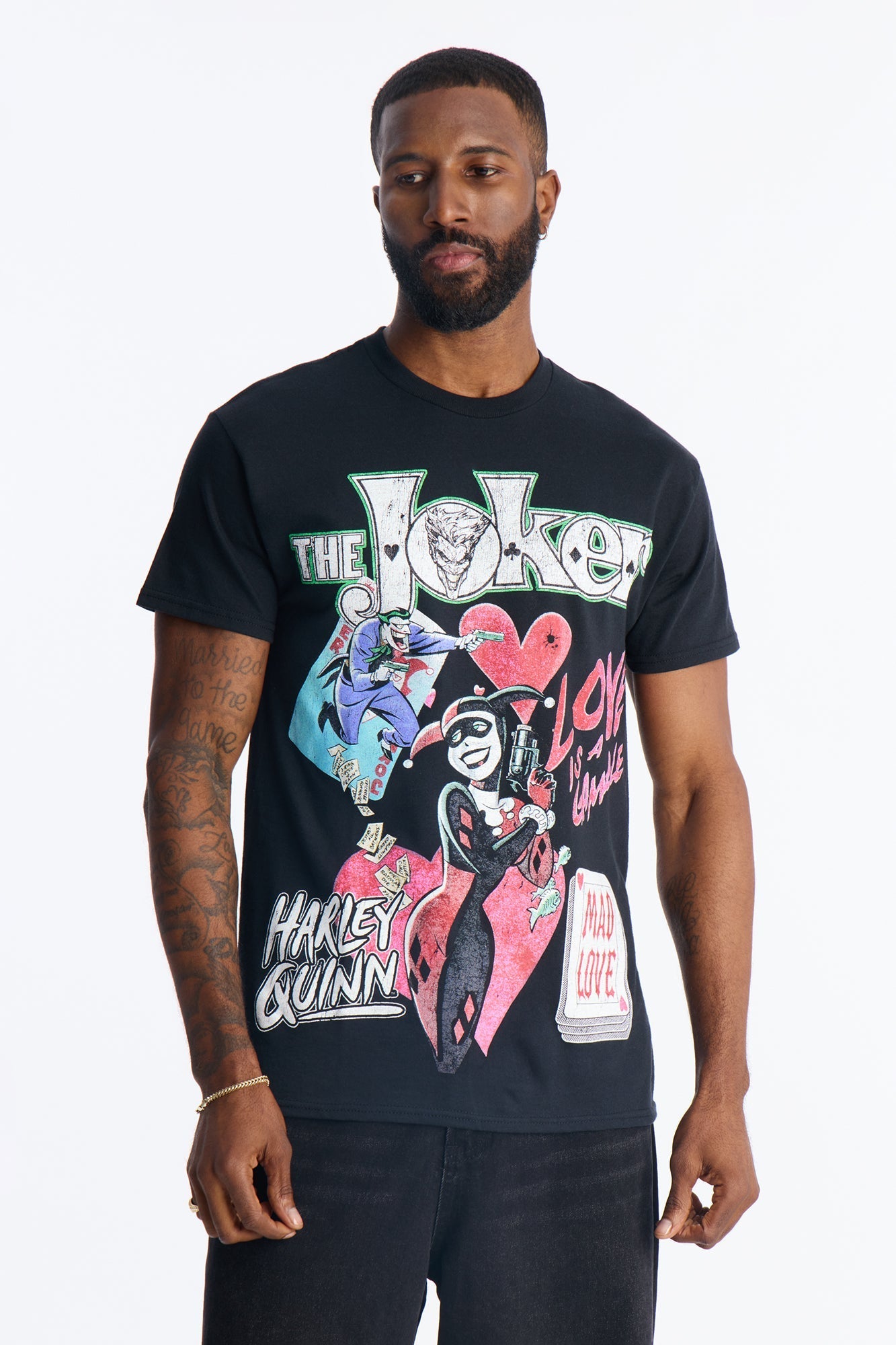 The Joker And Harley Mad Love Short Sleeve Tee - Black