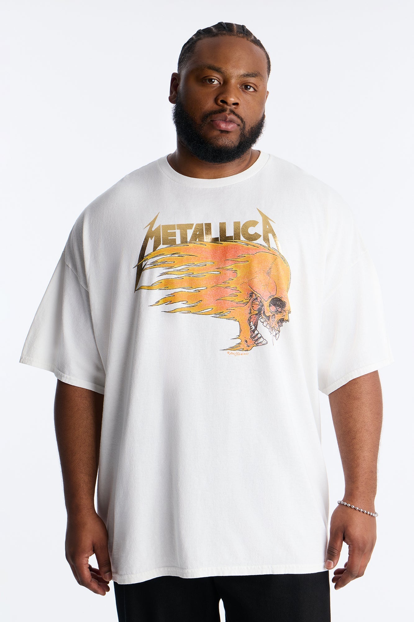 Metallica Summer Of '94 Foil Print Short Sleeve Tee - White