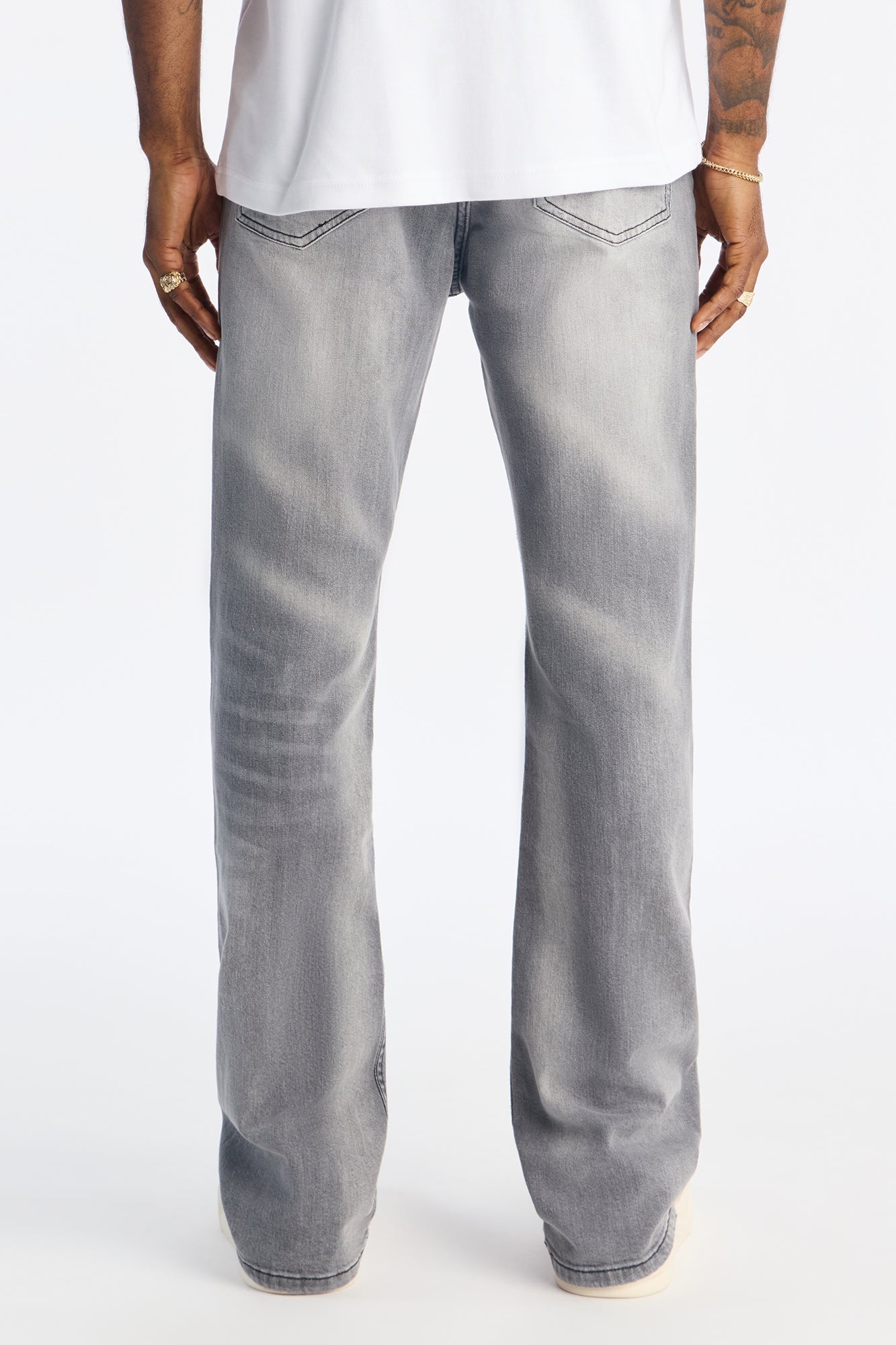 Stacked Skinny Flare Take My Time Jean - Grey