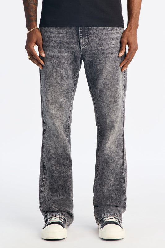 Stacked Skinny Flare Keep It Easy Jean - Acid Wash Black