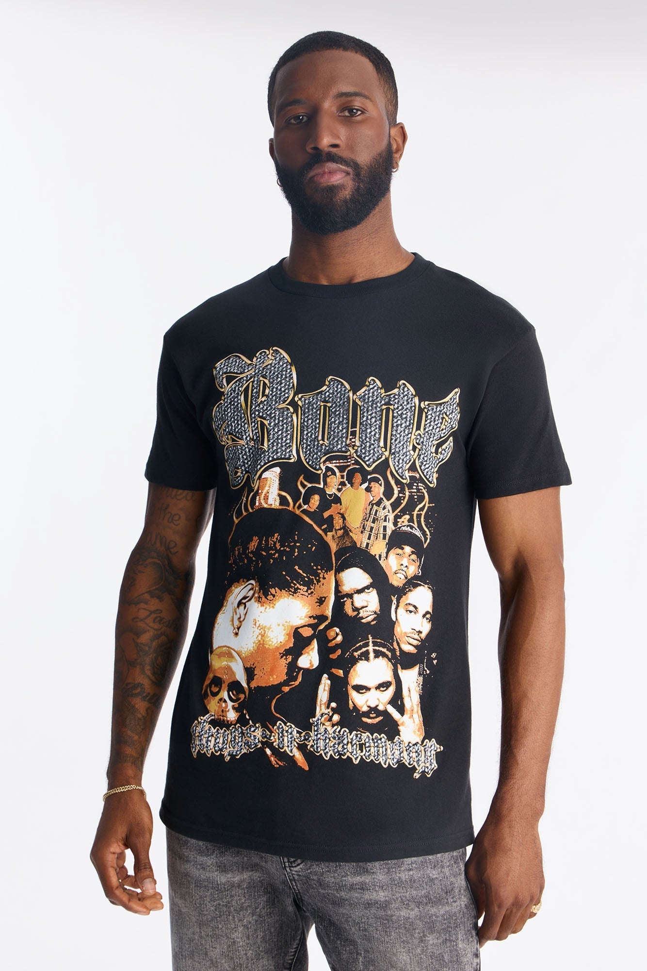 Bone Thugs N Harmony Throwback Short Sleeve Shirt - Black
