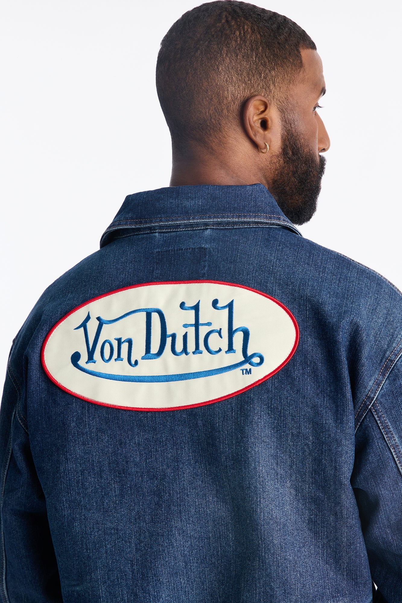 Von Dutch Americana Zip Up Denim Jacket - Dark Wash