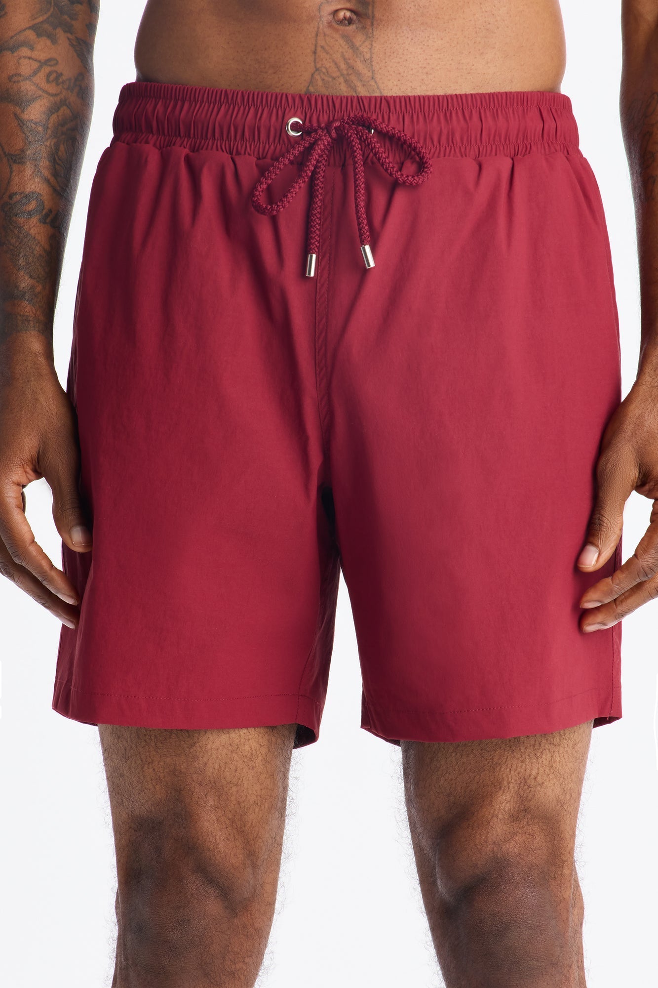 Montez Stretch Swim Trunk 7″ - Burgundy