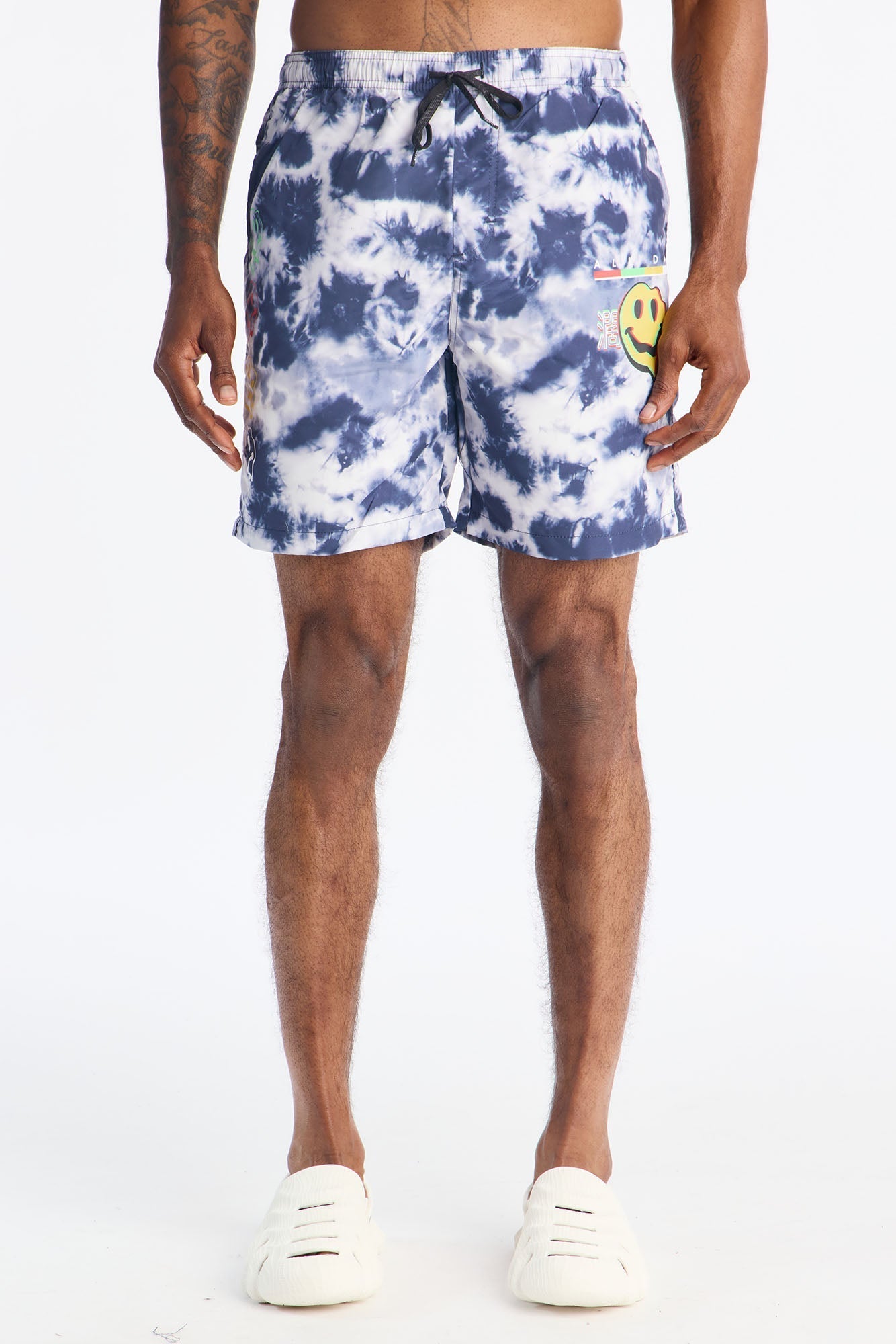 Drip Smiley Swim Trunk 7″ - Navy