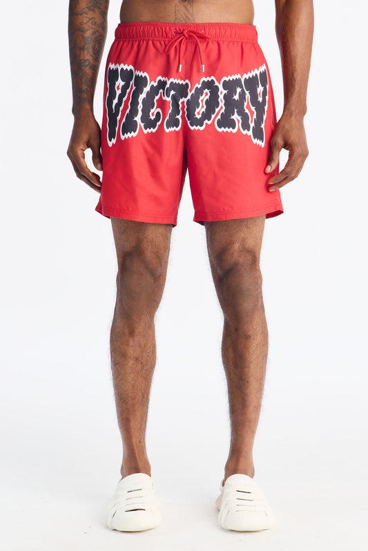 Victory Swim Trunk 7″ - Red