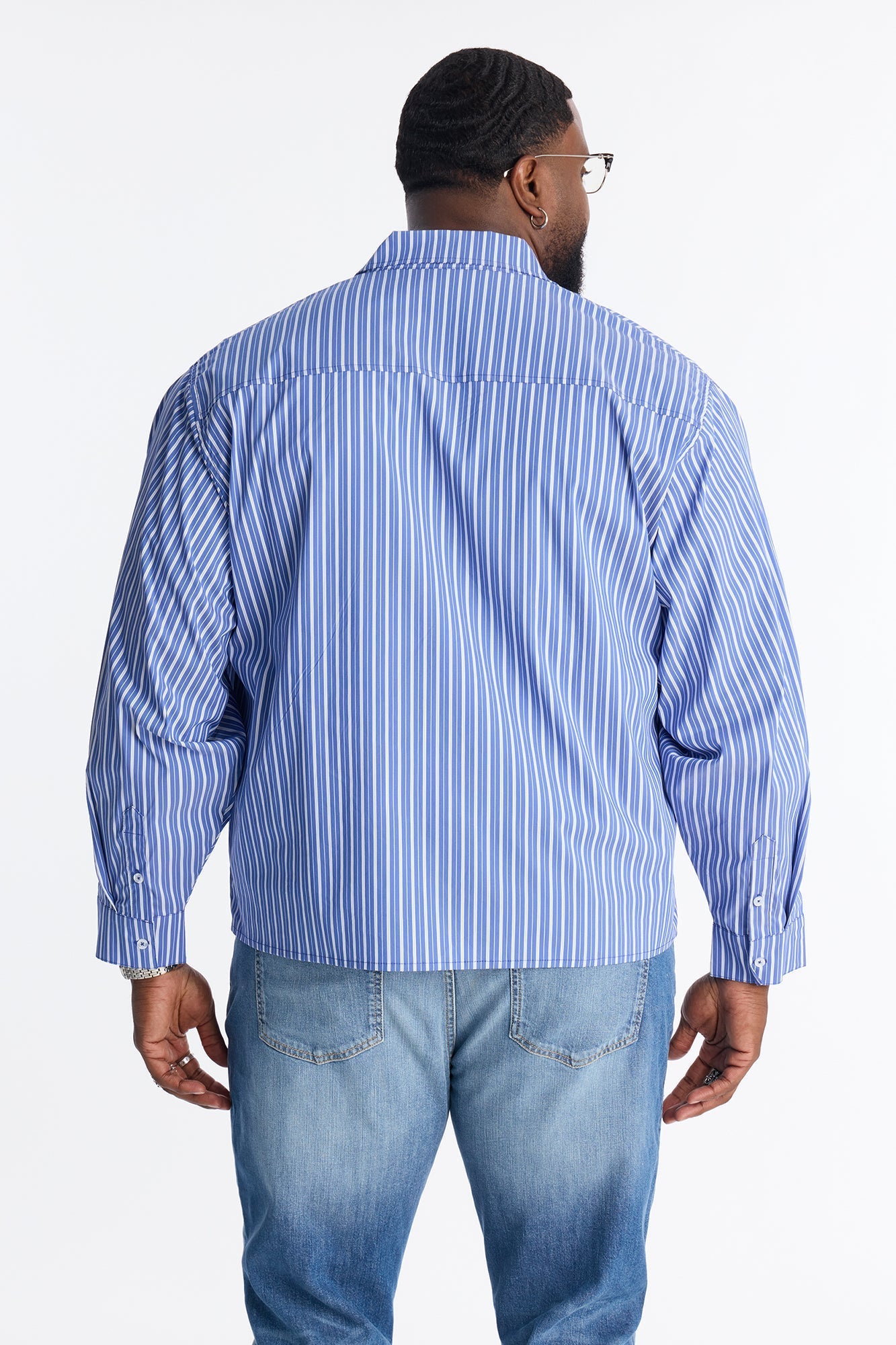 Santos Striped Button Up Shirt - Blue/combo