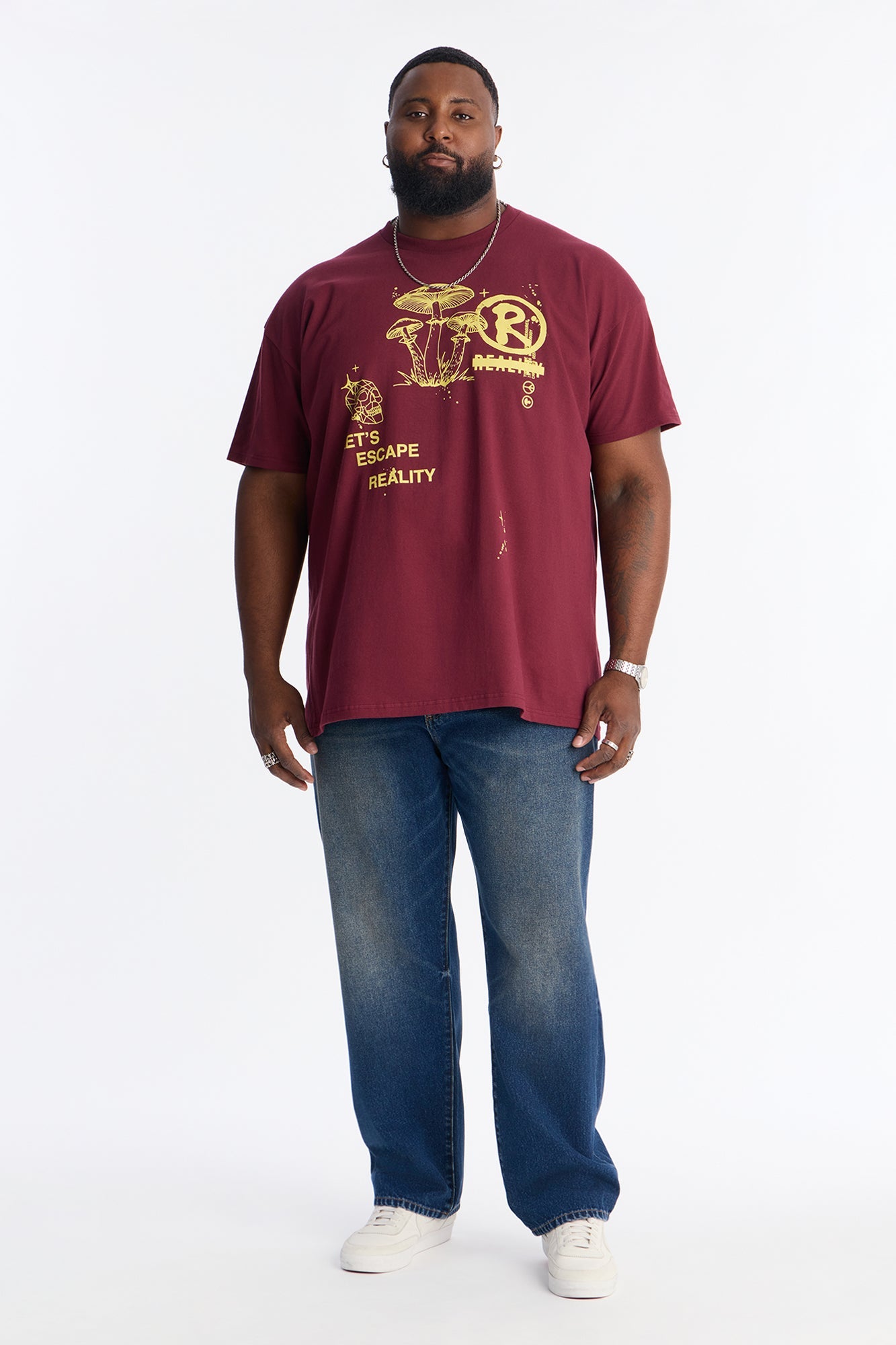 Lets Escape Reality Short Sleeve Tee - Burgundy