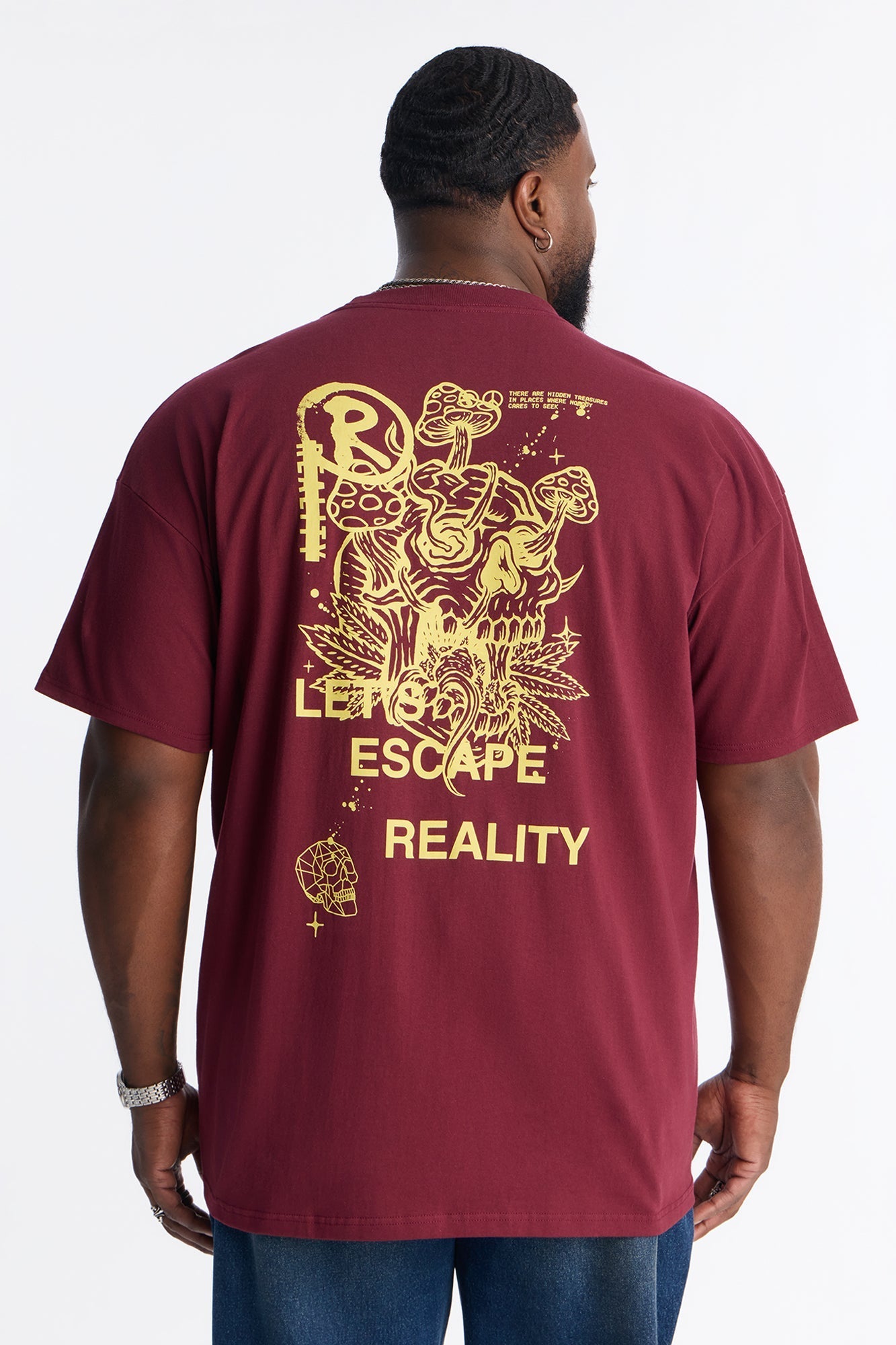 Lets Escape Reality Short Sleeve Tee - Burgundy