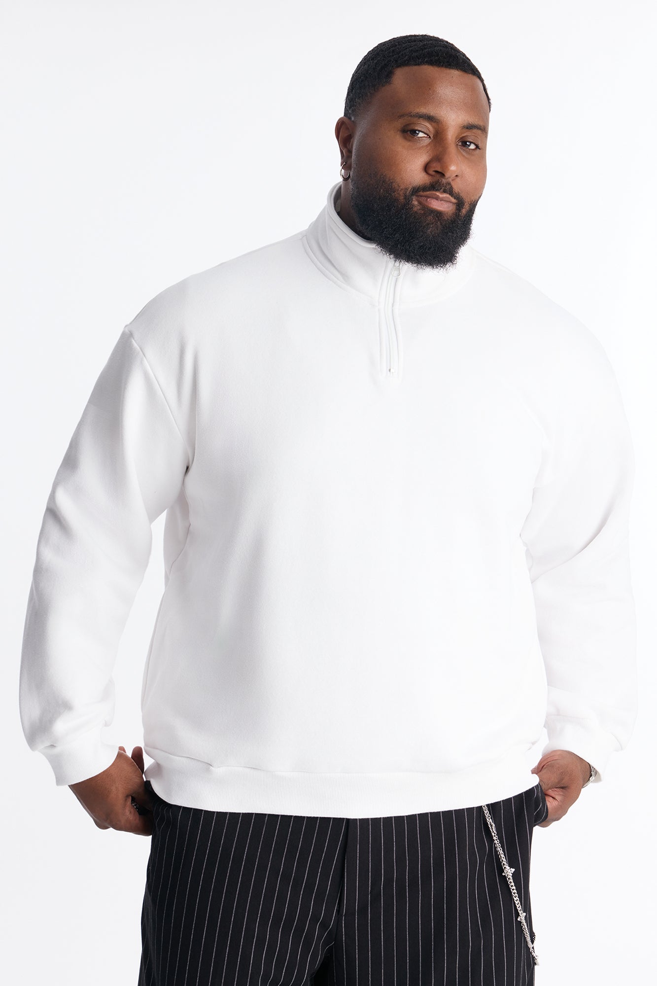 Built For Success Quarter Zip Sweatshirt - White