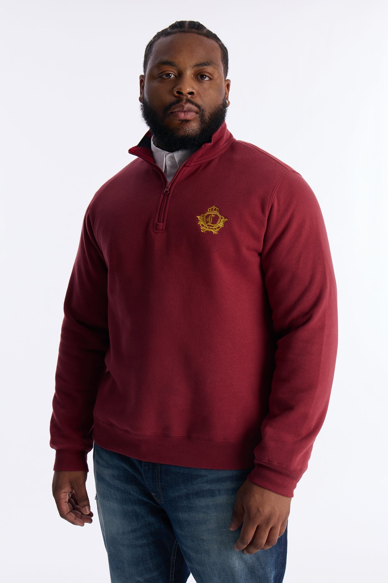 First Class Quarter Zip Sweatshirt - Burgundy