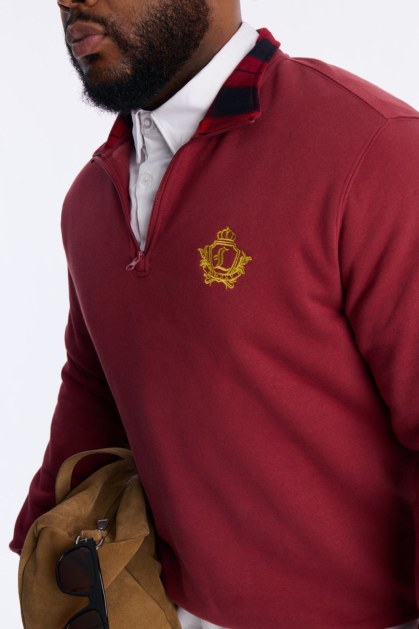 First Class Quarter Zip Sweatshirt - Burgundy