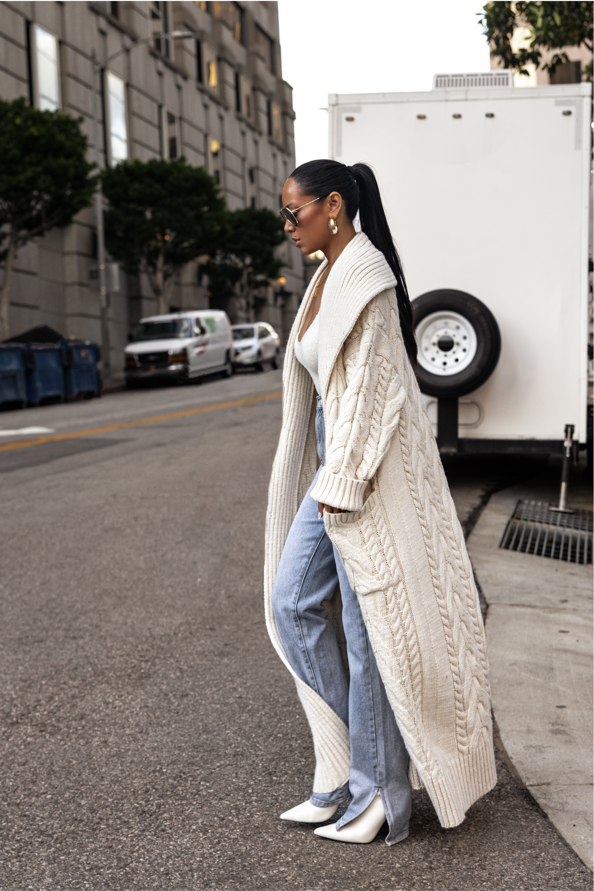 Ivory Upstate Cable Knit Cardigan JLUXLABEL