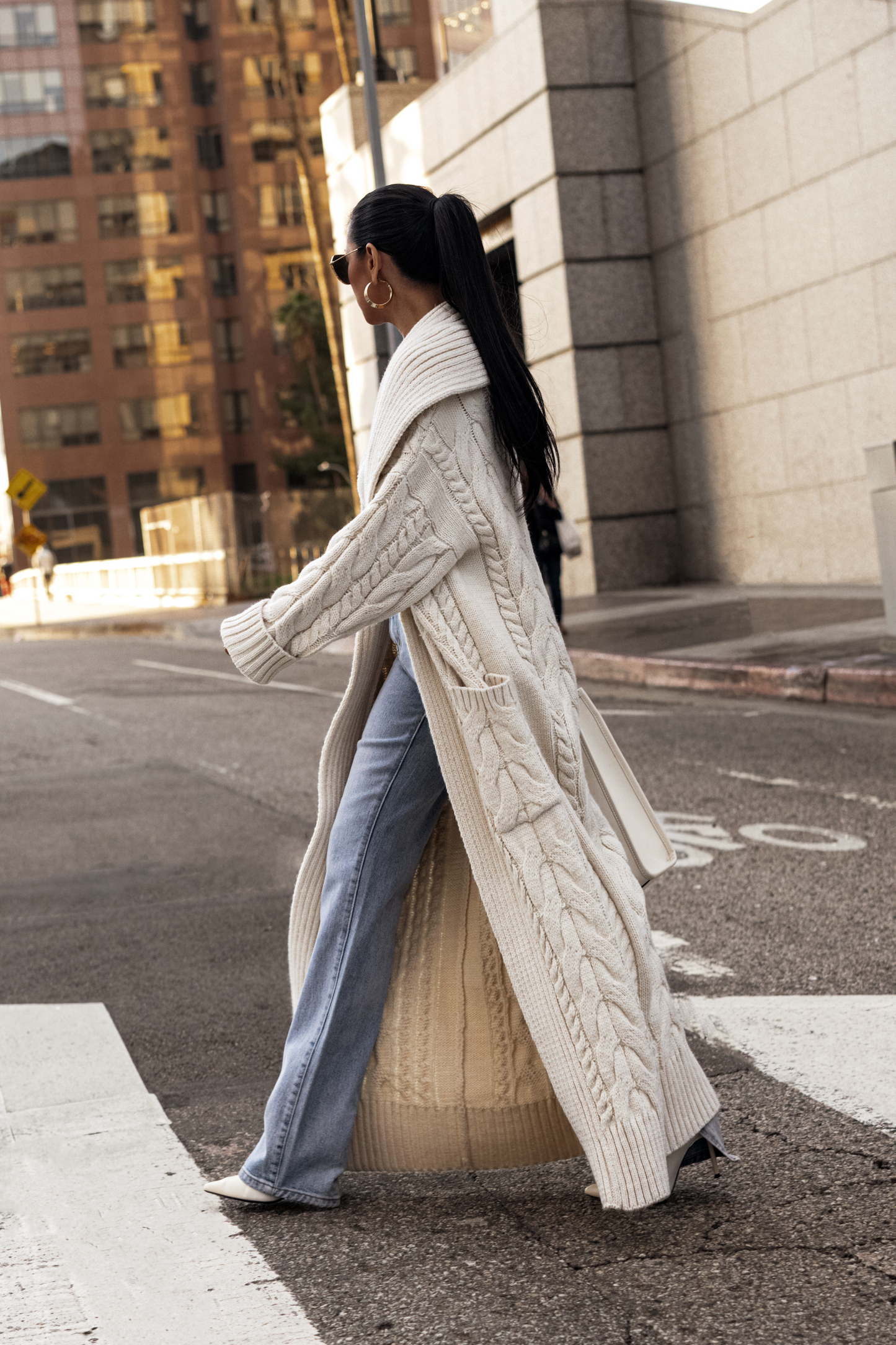 Ivory Upstate Cable Knit Cardigan JLUXLABEL