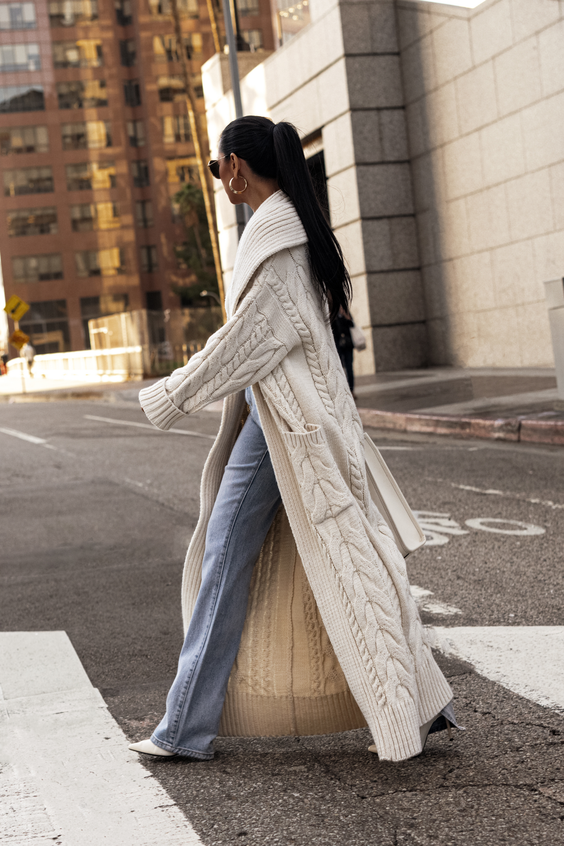 Ivory Upstate Cable Knit Cardigan JLUXLABEL