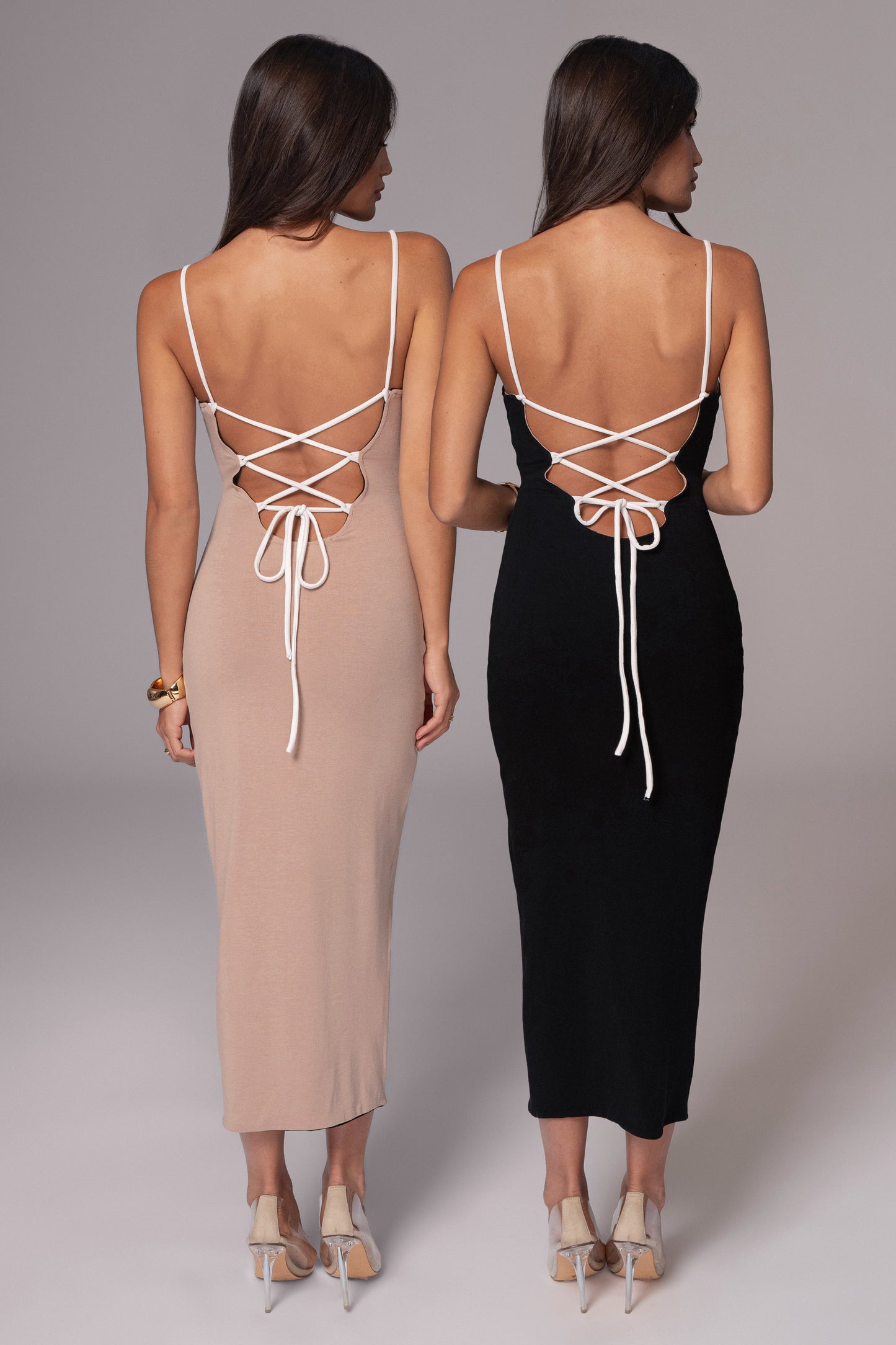 Black/Beige Katia Reversible Dress JLUXLABEL