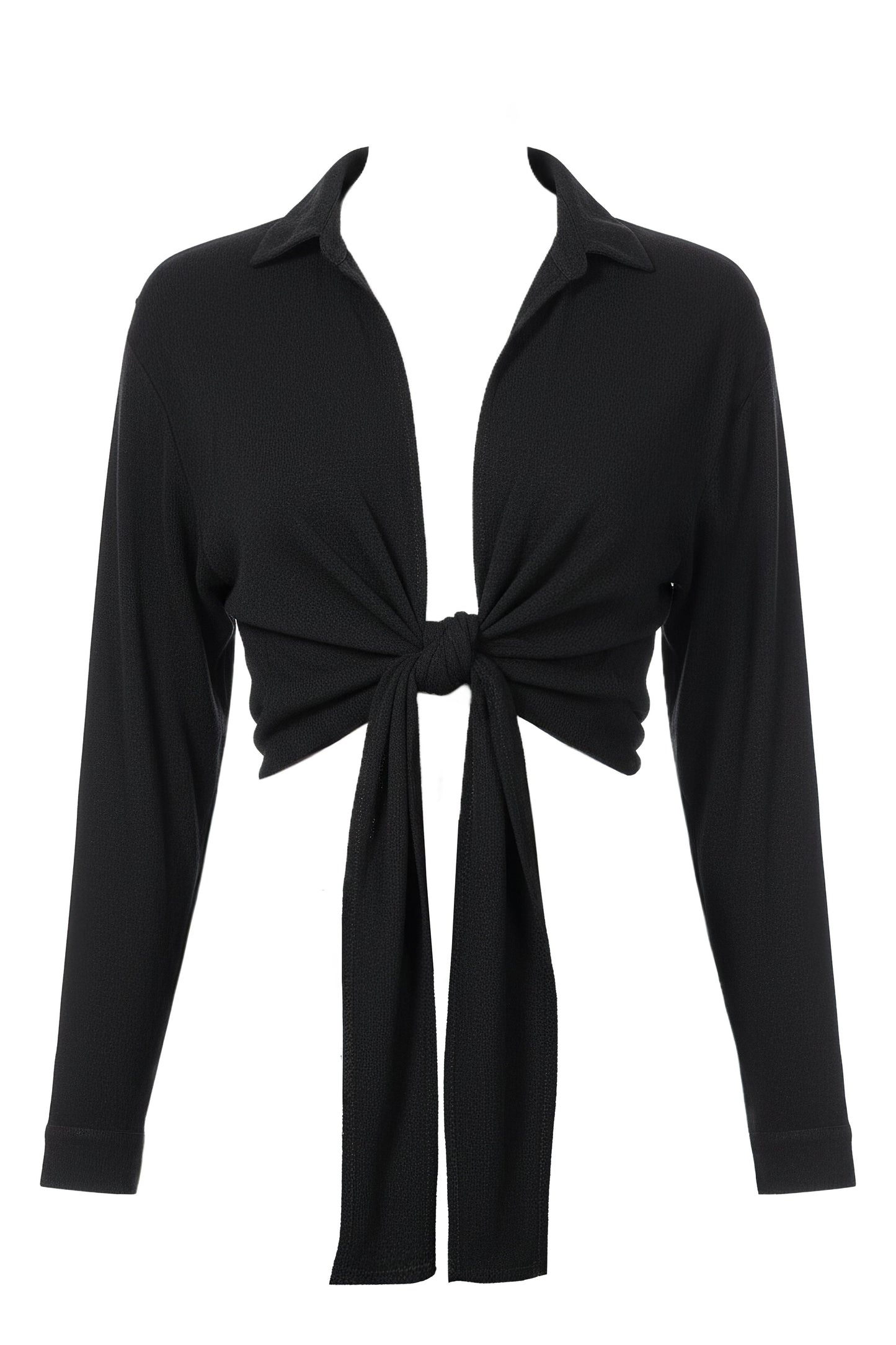 Black Soho Front Tied Woven Top