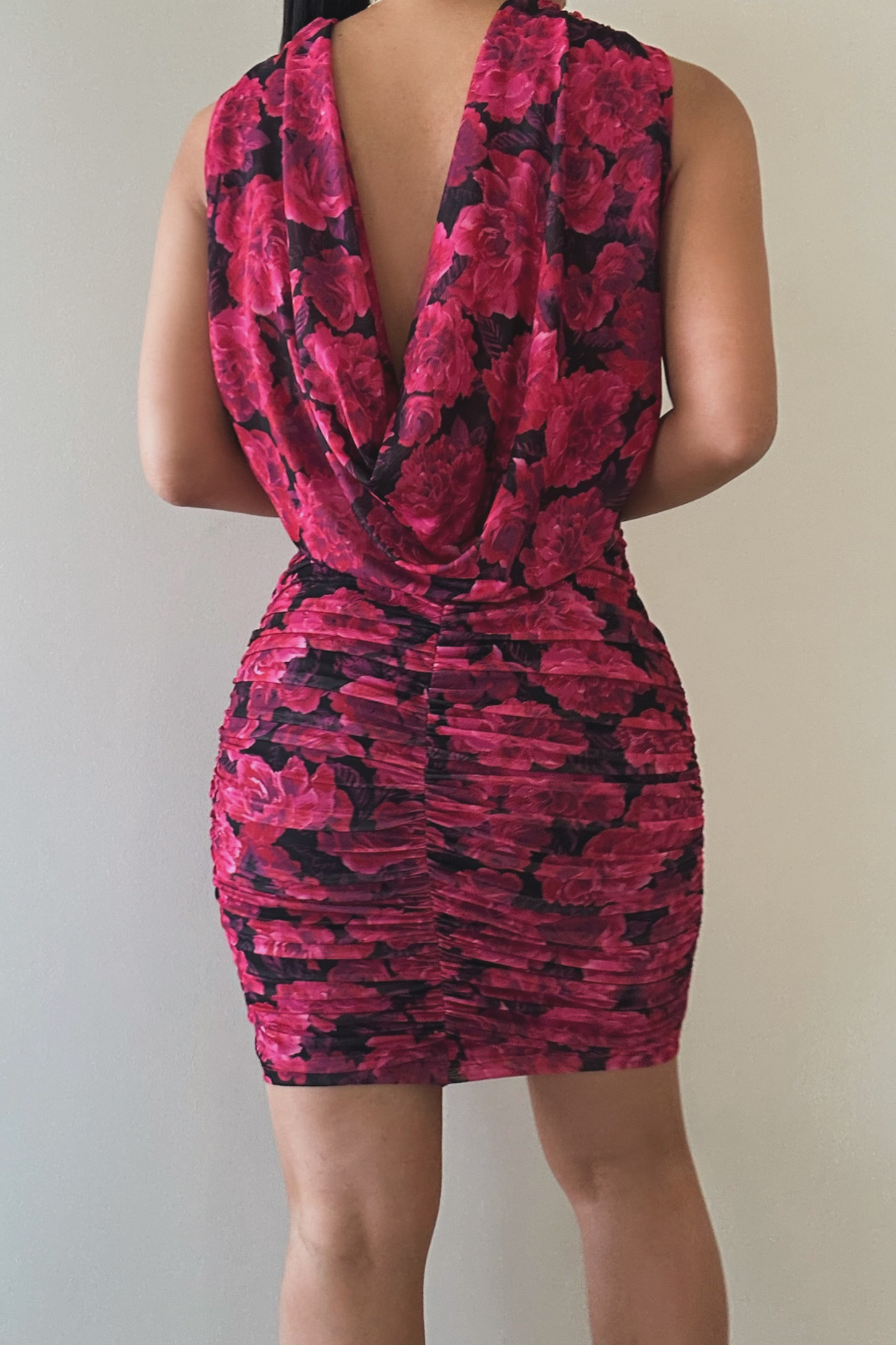 Pink  Paraiso Cowl Back Dress JLUXLABEL