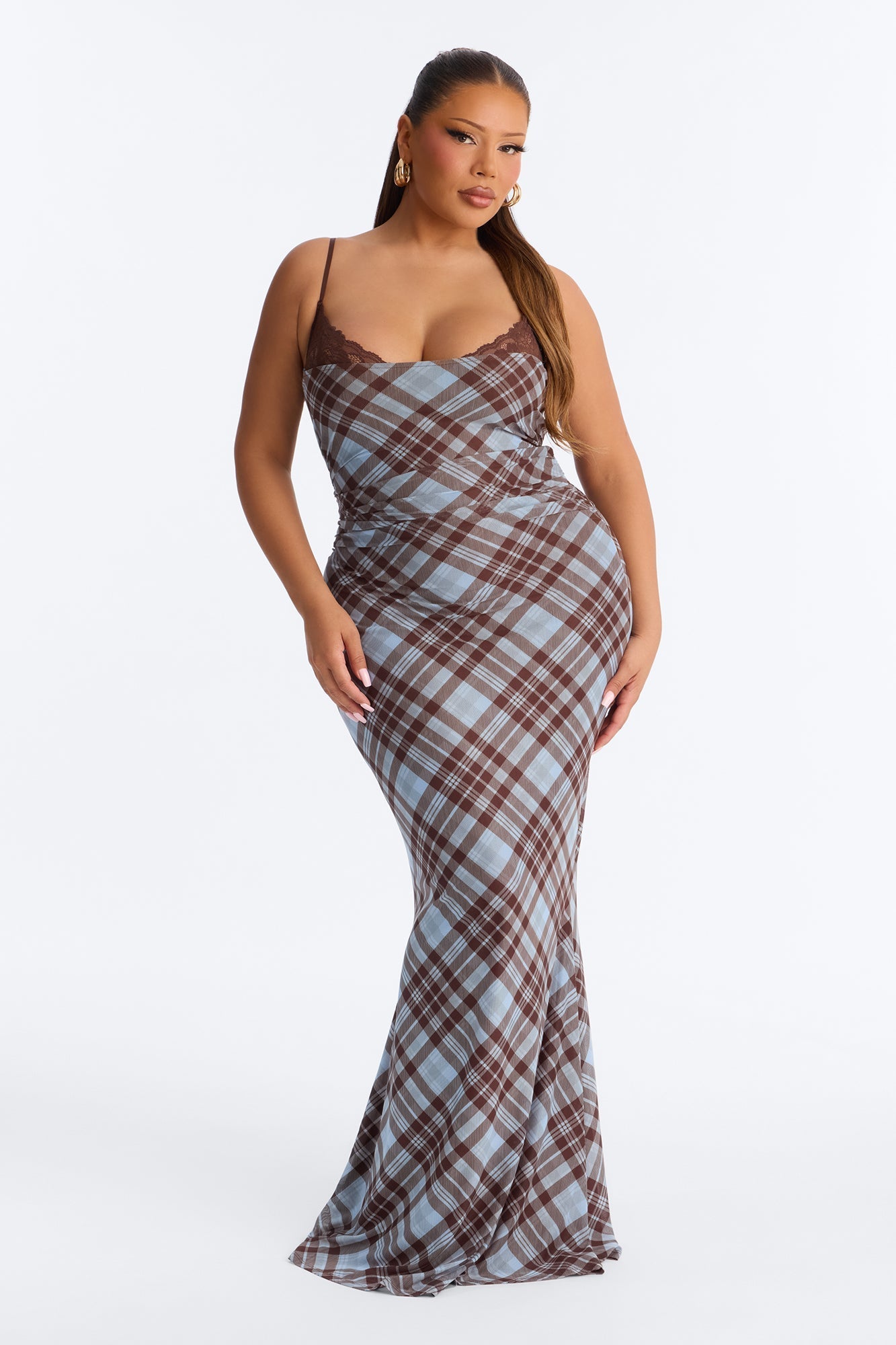 Photo Op Mesh Maxi Dress - Blue/combo NEWFASHIONEDGE